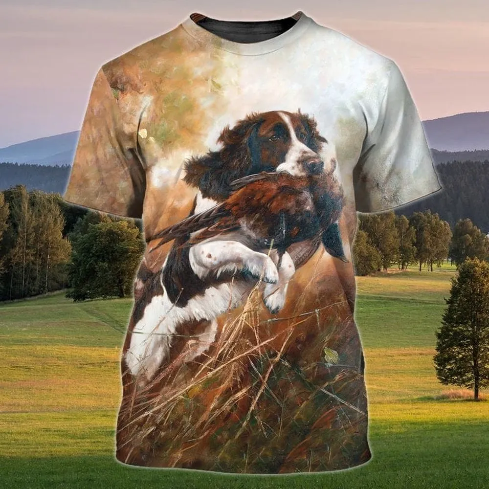 3D Dog T Shirts, Boom Hunting Dog All Over Print T-Shirt, Gift For Pet Loves