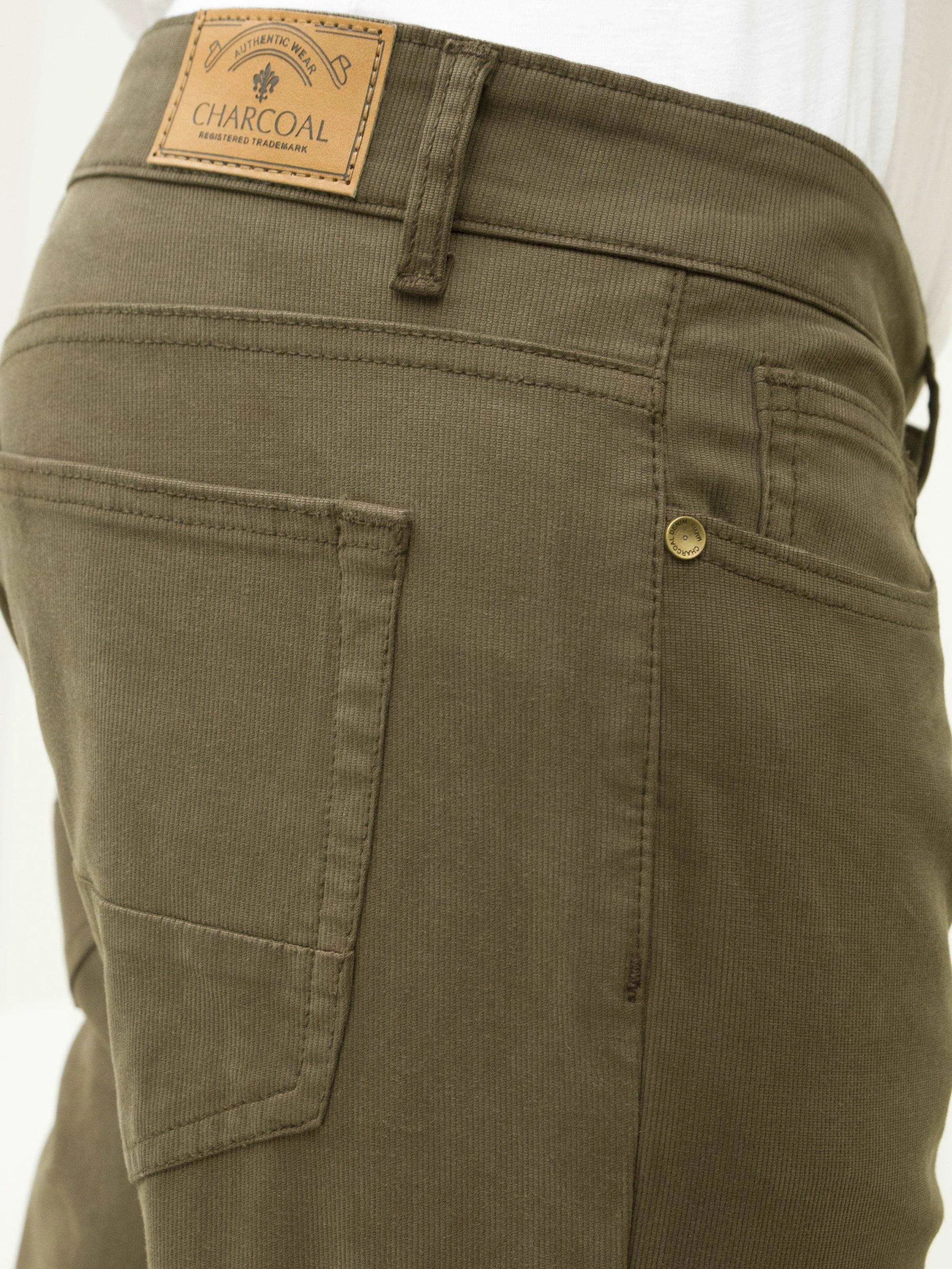 5 POCKET SLIM FIT CASUAL PANT OLIVE