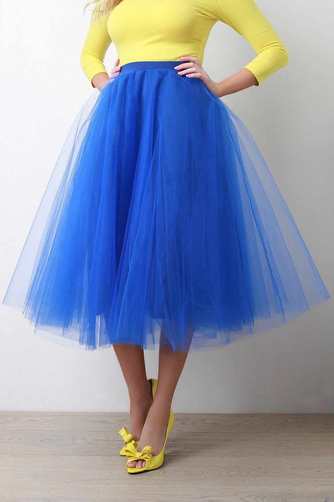 A-Line Soft Tulle Pleated Skirt