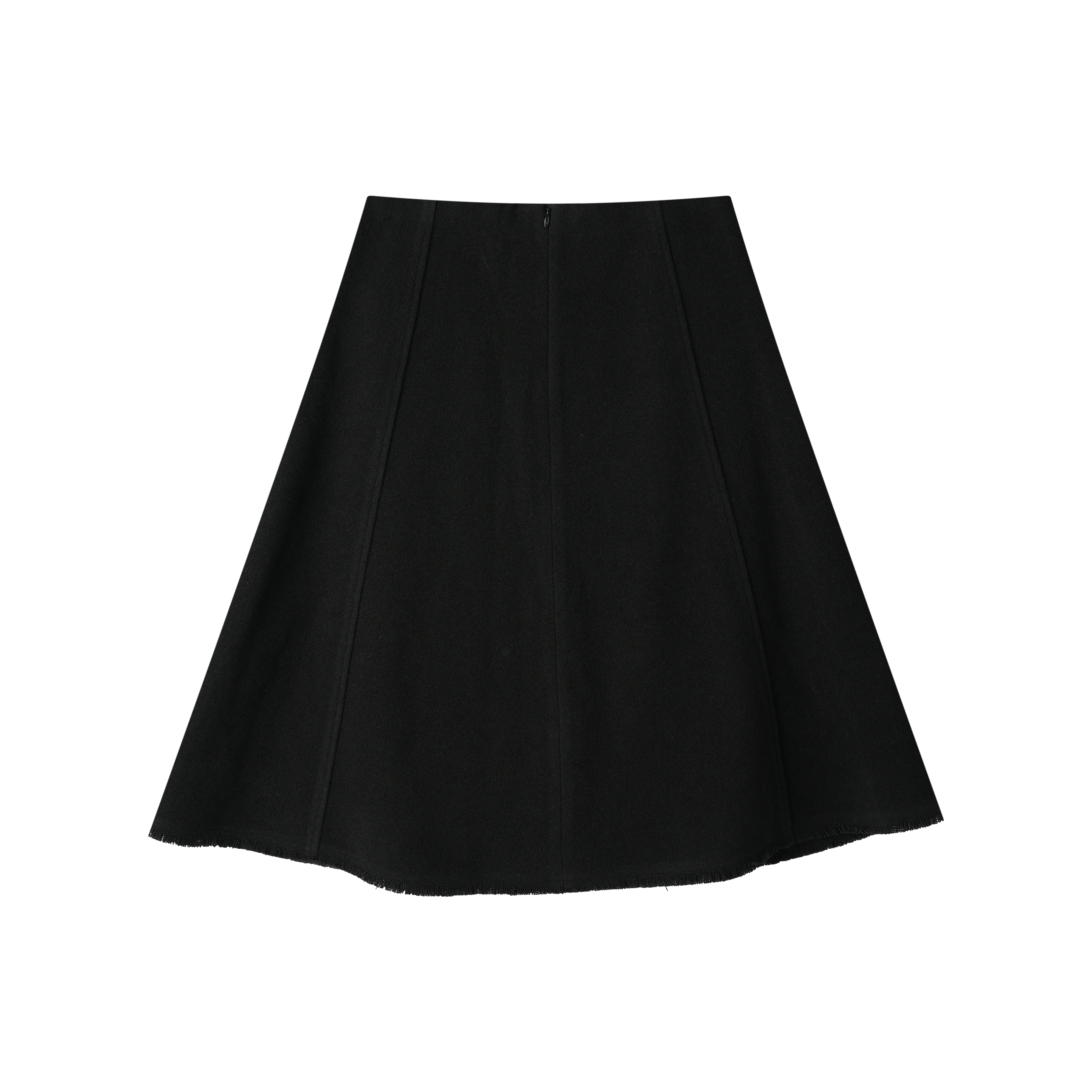 A-LINE WOOL SKIRT-BLACK