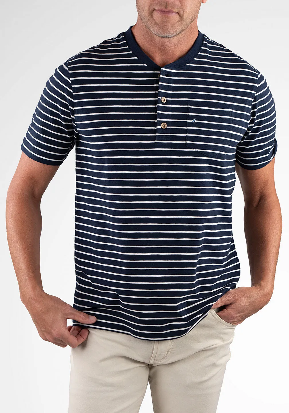 Airotec® Sailor Stripe Short Sleeve Henley