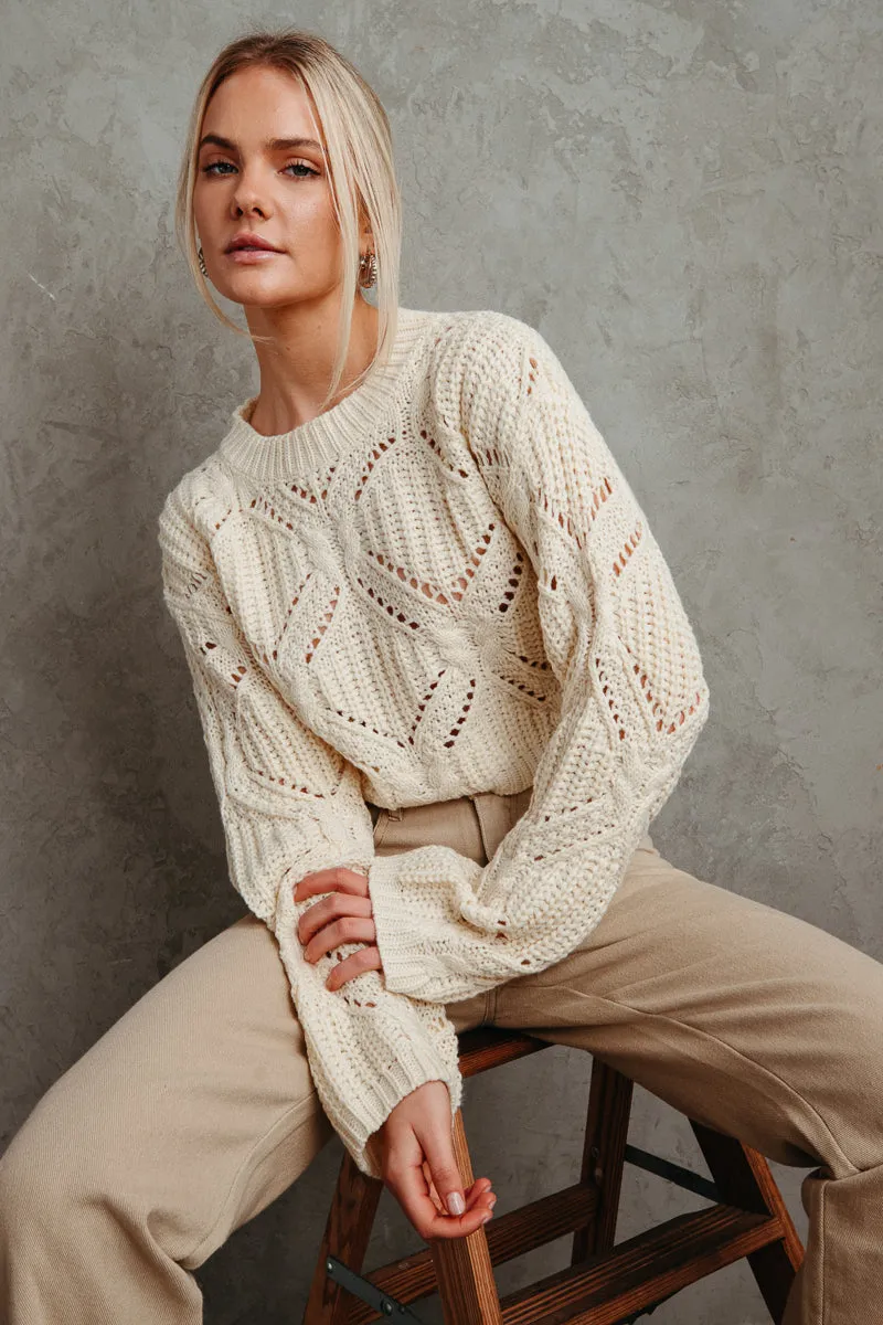 Amber Pointelle Knit Sweater