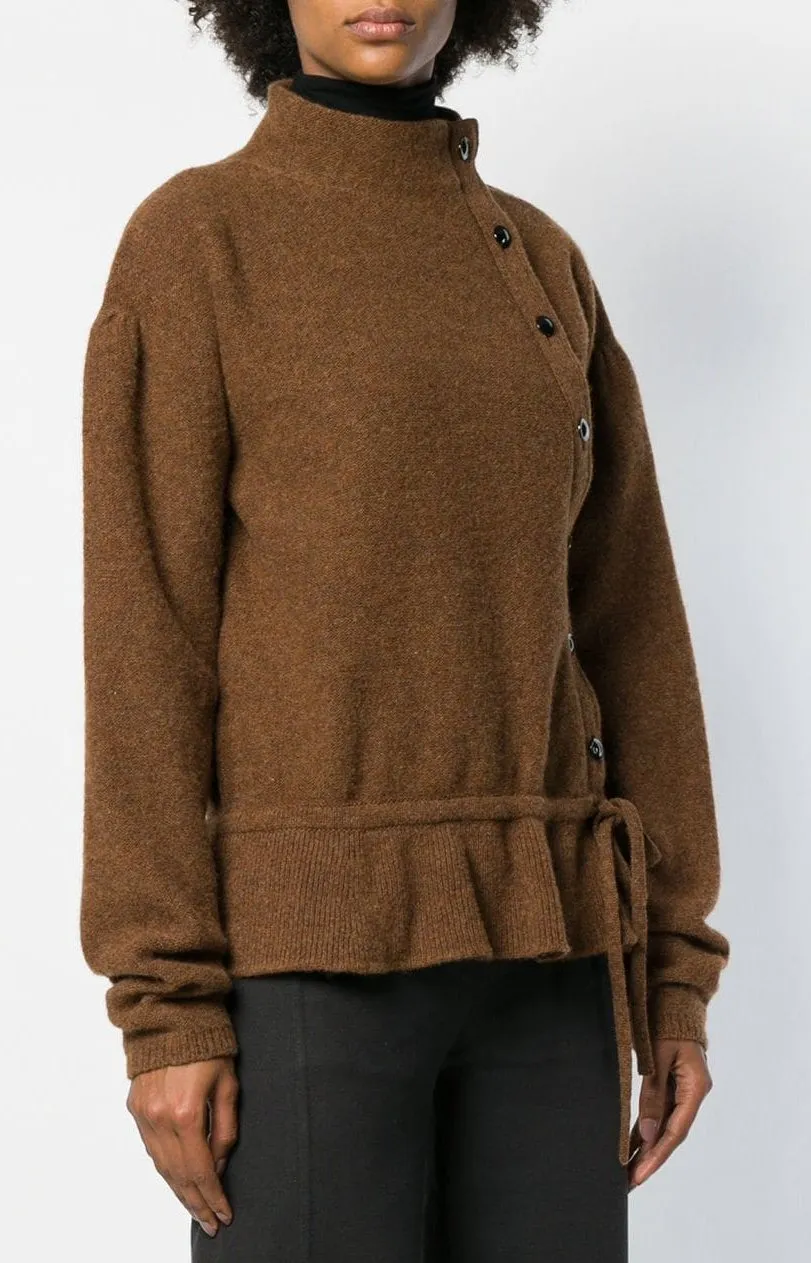 Asymmetrical Cardigan, Brown