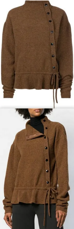 Asymmetrical Cardigan, Brown