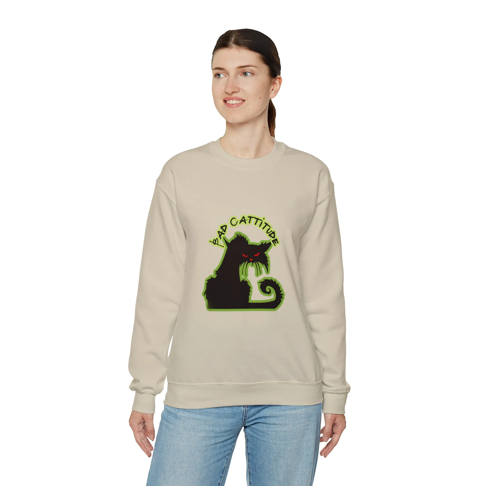 Bad Cattitude Unisex Heavy Blend™ Crewneck Sweatshirt