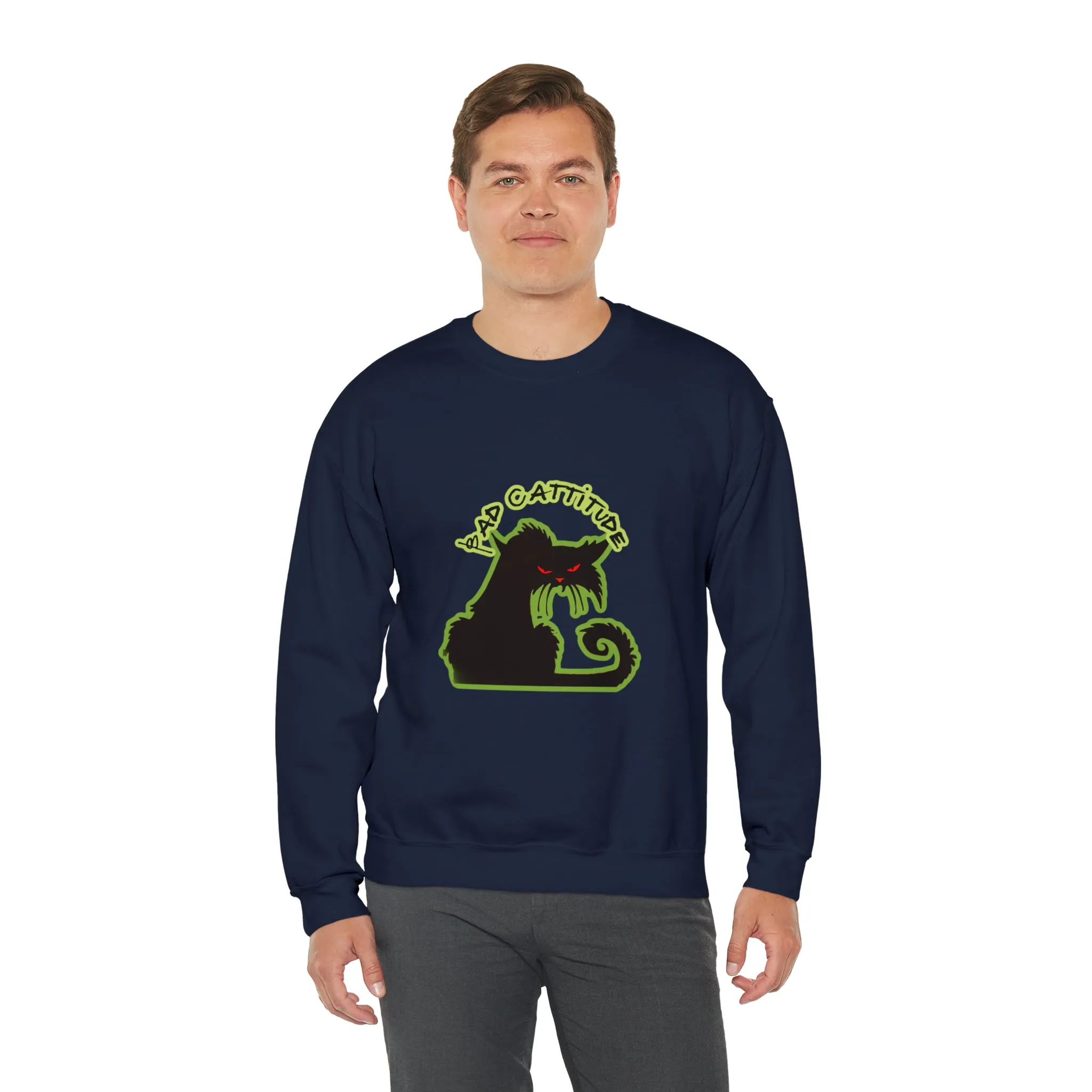 Bad Cattitude Unisex Heavy Blend™ Crewneck Sweatshirt