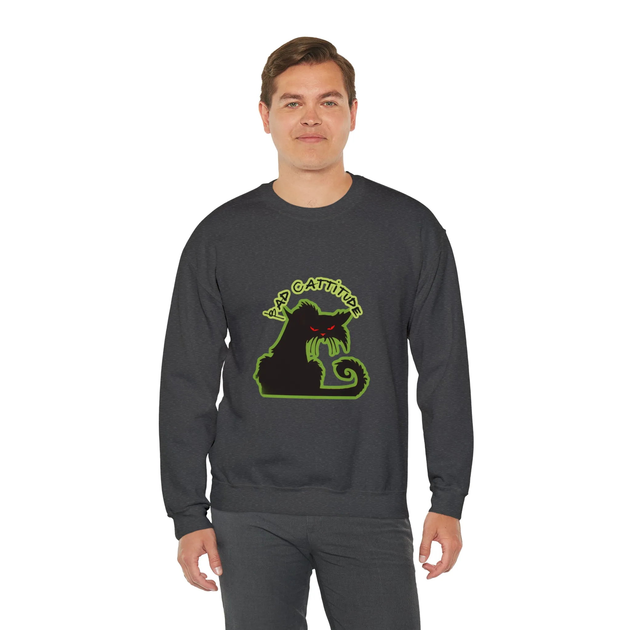 Bad Cattitude Unisex Heavy Blend™ Crewneck Sweatshirt