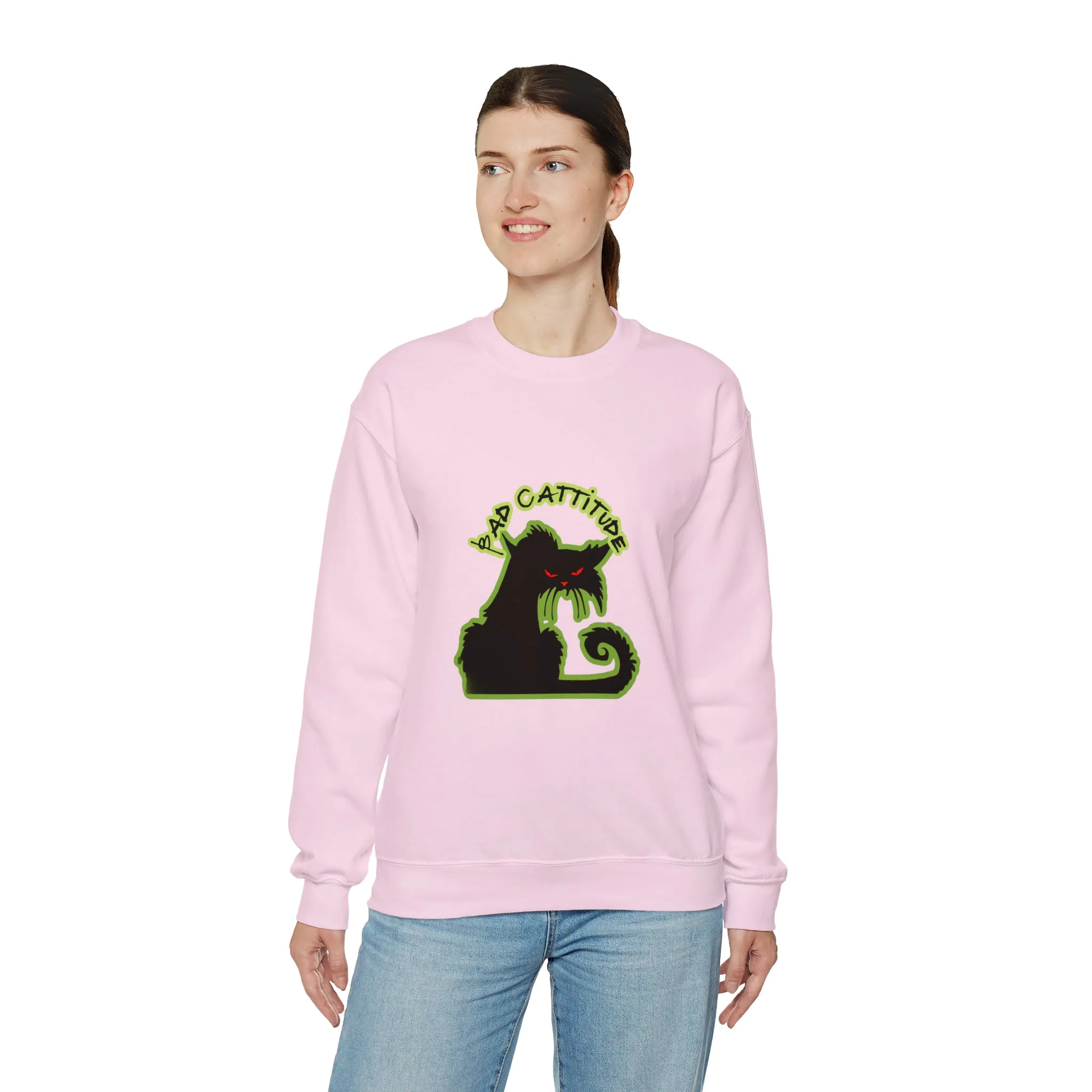 Bad Cattitude Unisex Heavy Blend™ Crewneck Sweatshirt