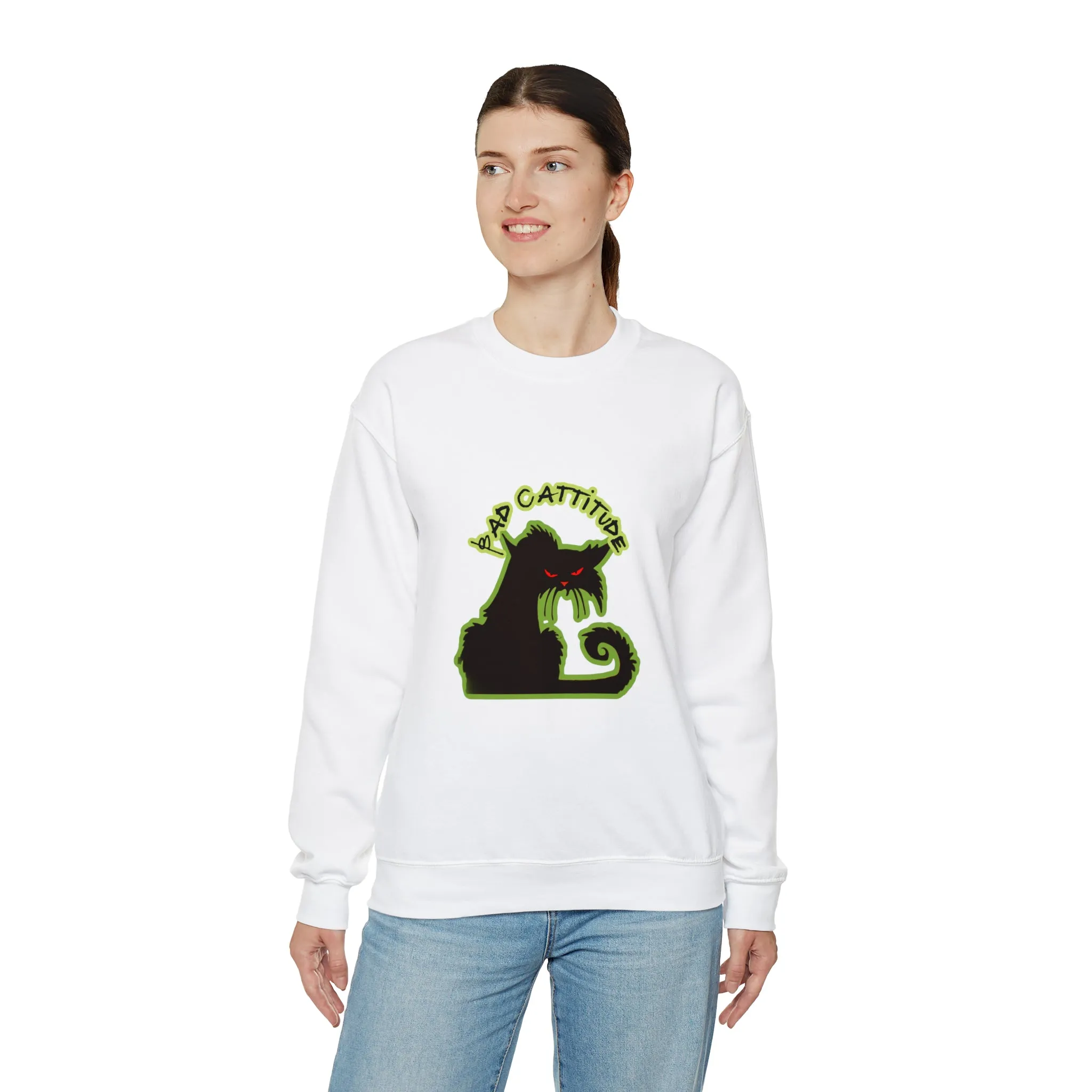 Bad Cattitude Unisex Heavy Blend™ Crewneck Sweatshirt