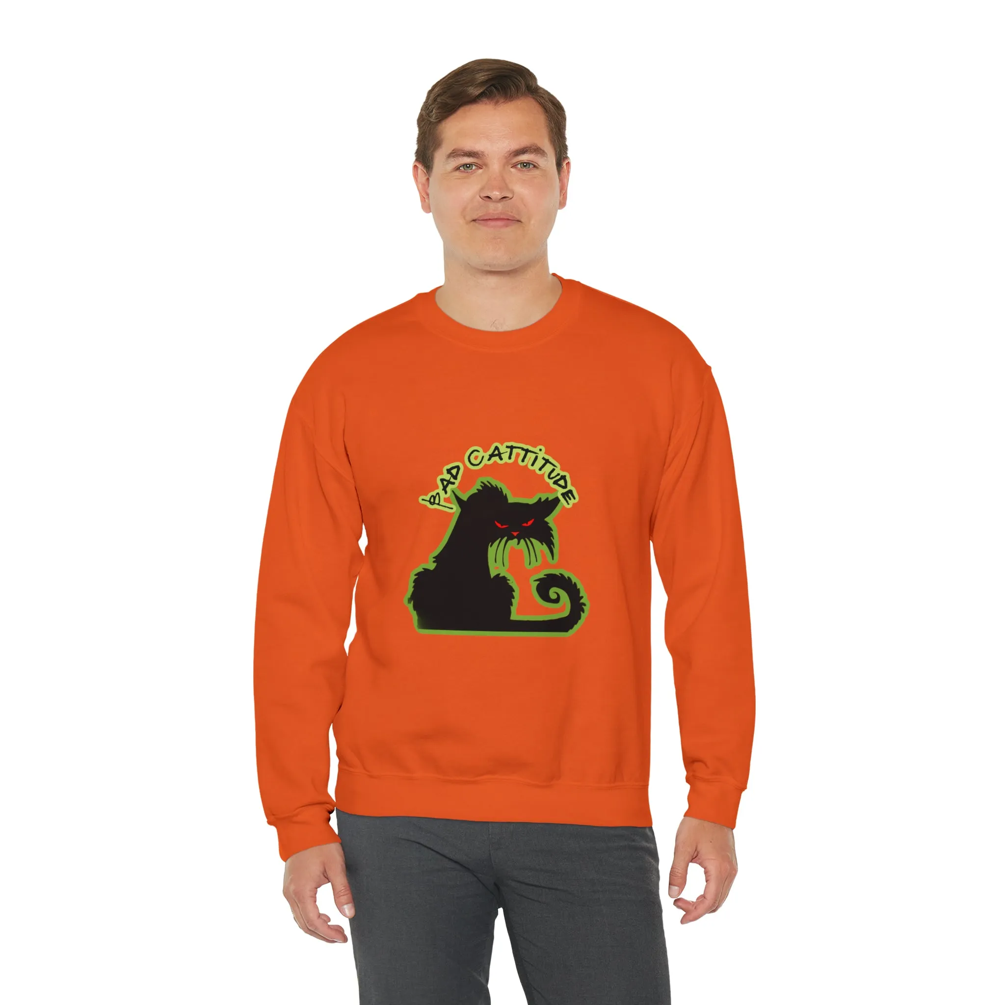 Bad Cattitude Unisex Heavy Blend™ Crewneck Sweatshirt