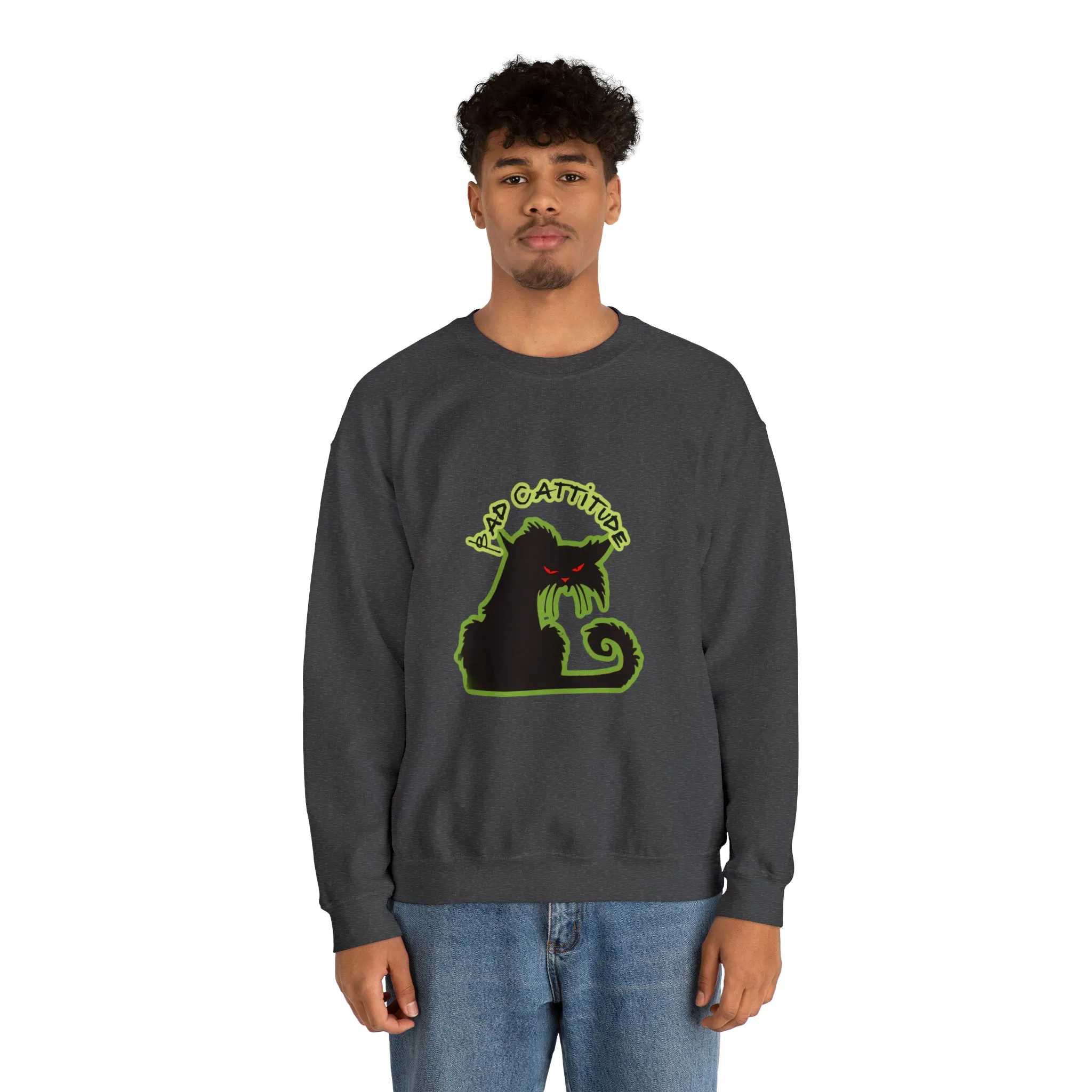 Bad Cattitude Unisex Heavy Blend™ Crewneck Sweatshirt