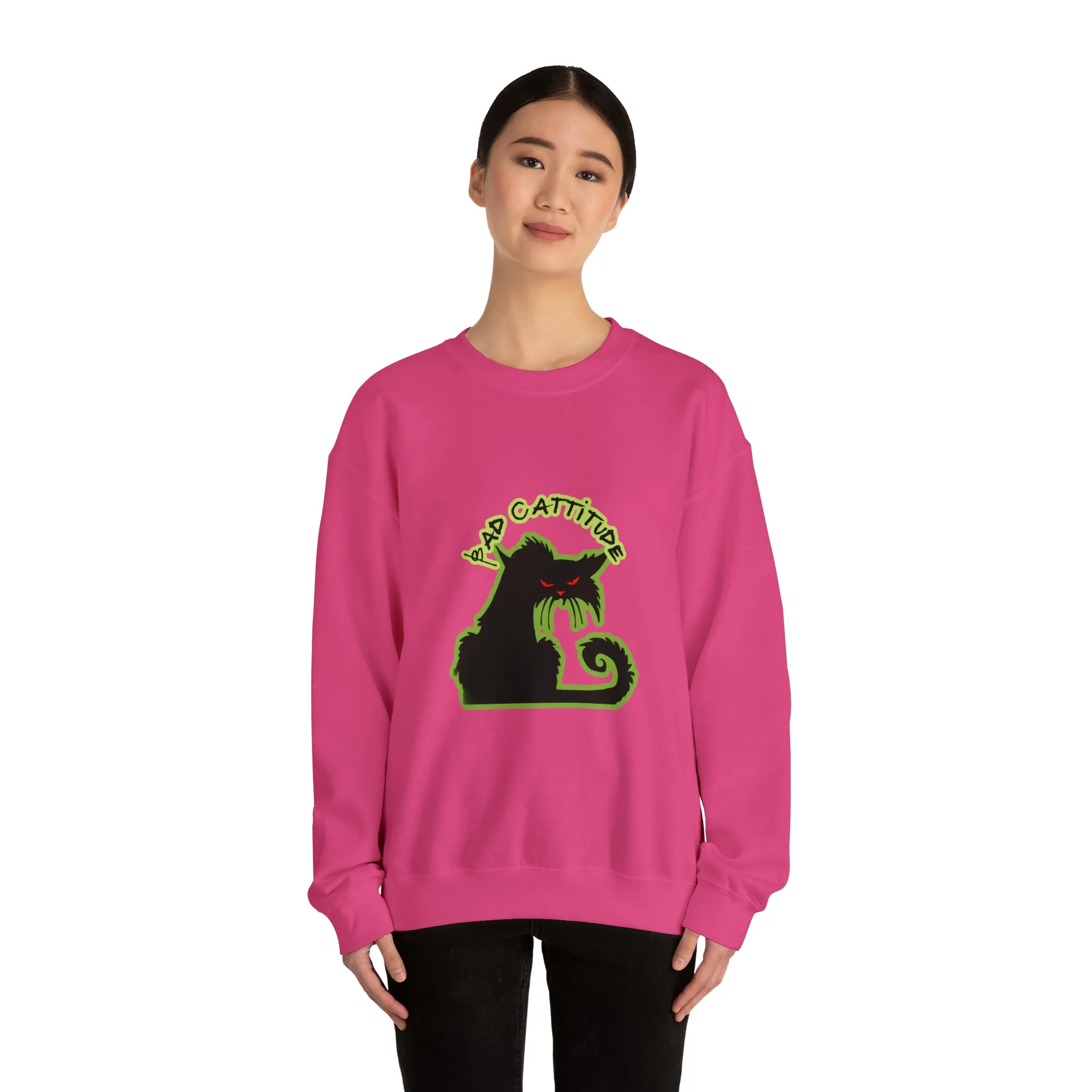 Bad Cattitude Unisex Heavy Blend™ Crewneck Sweatshirt