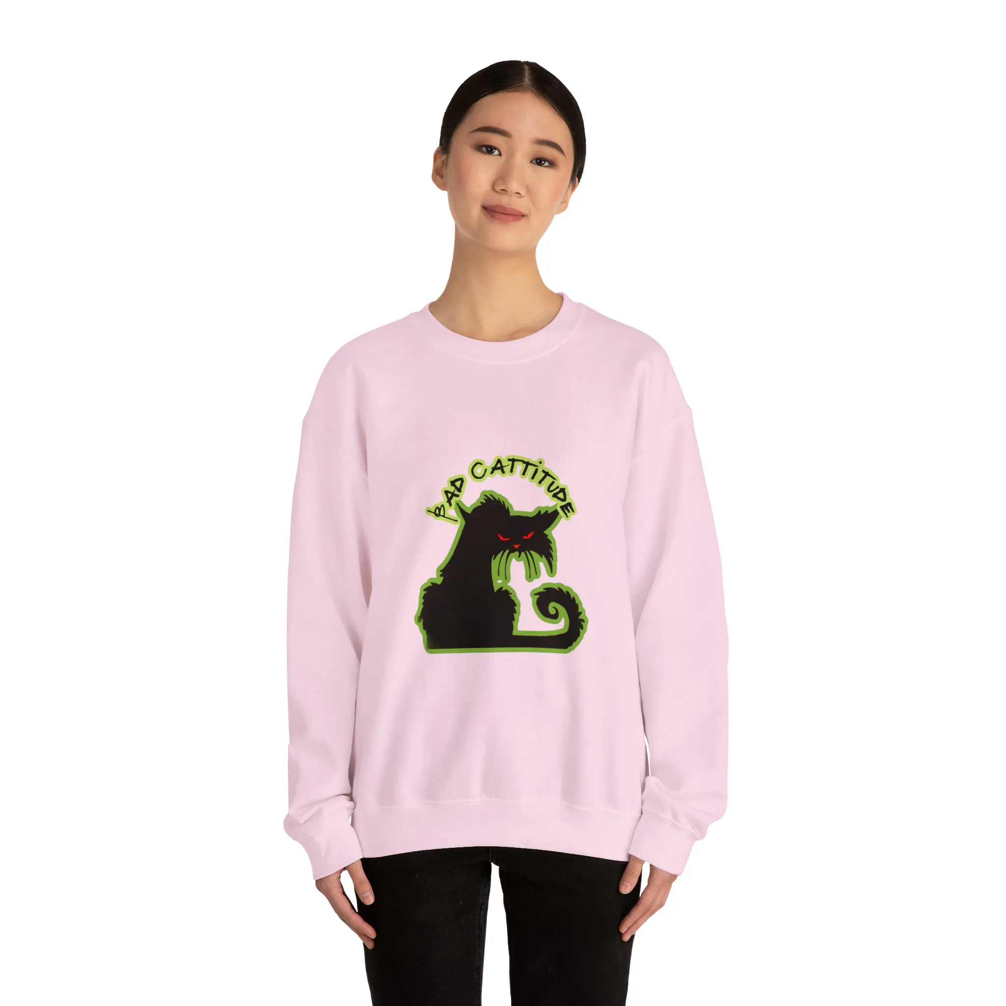 Bad Cattitude Unisex Heavy Blend™ Crewneck Sweatshirt