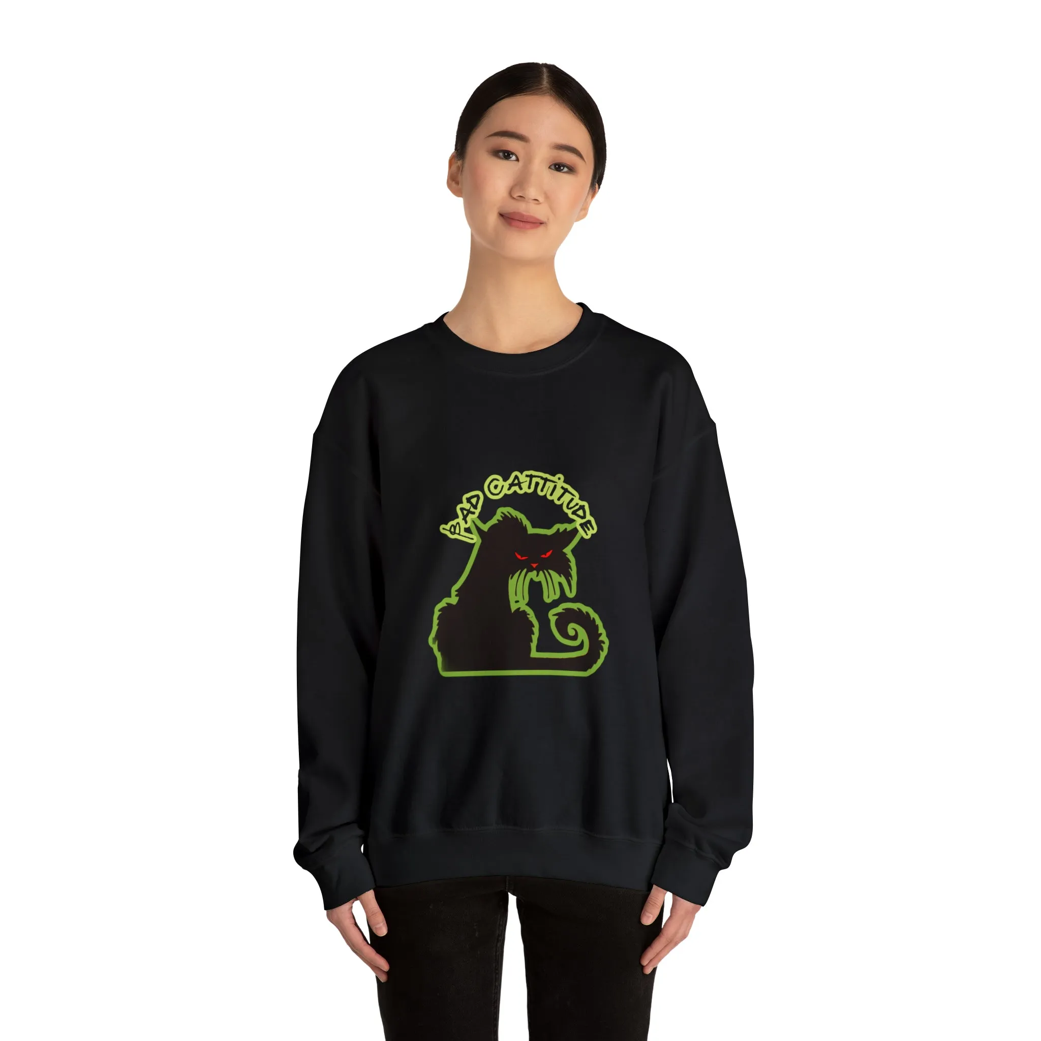 Bad Cattitude Unisex Heavy Blend™ Crewneck Sweatshirt