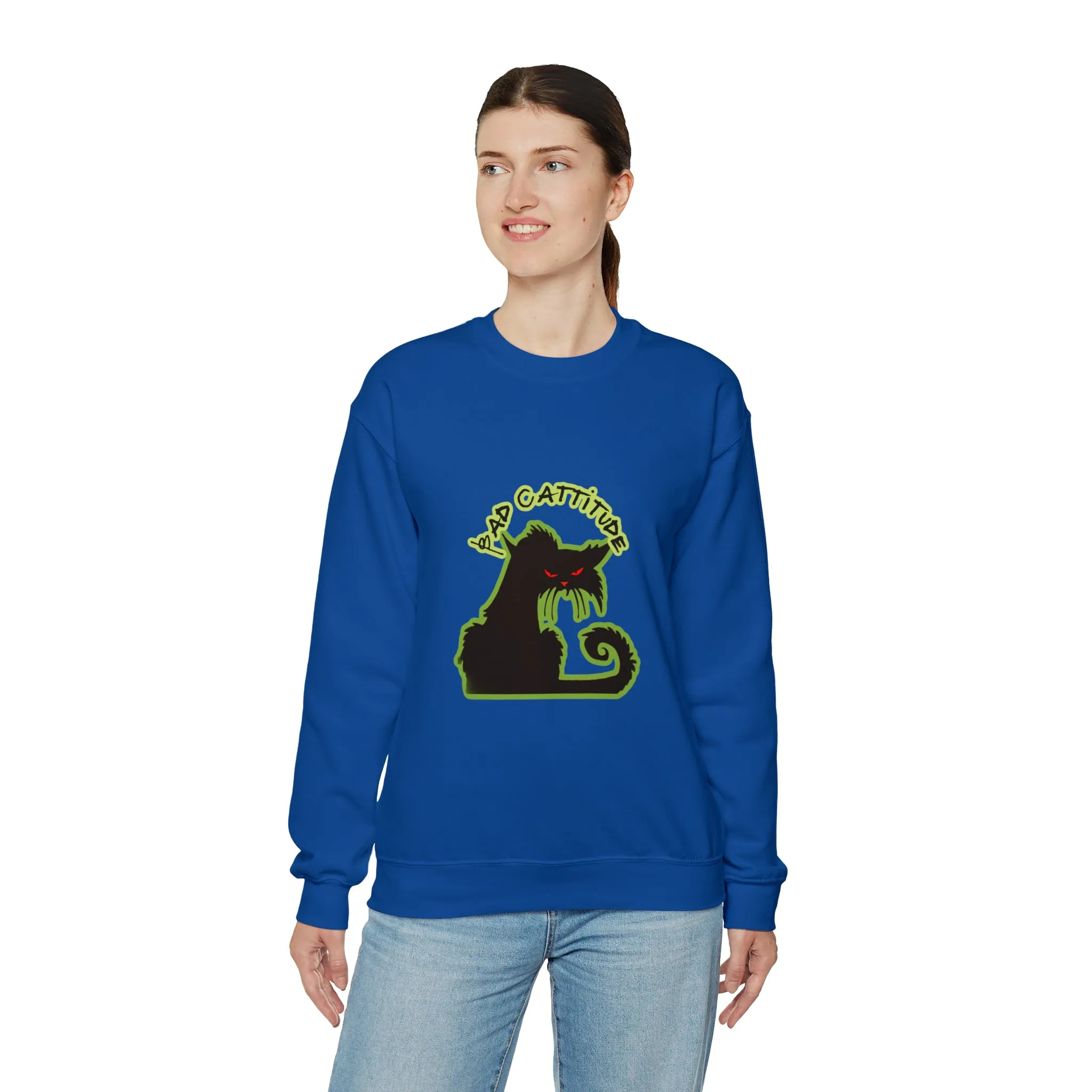 Bad Cattitude Unisex Heavy Blend™ Crewneck Sweatshirt