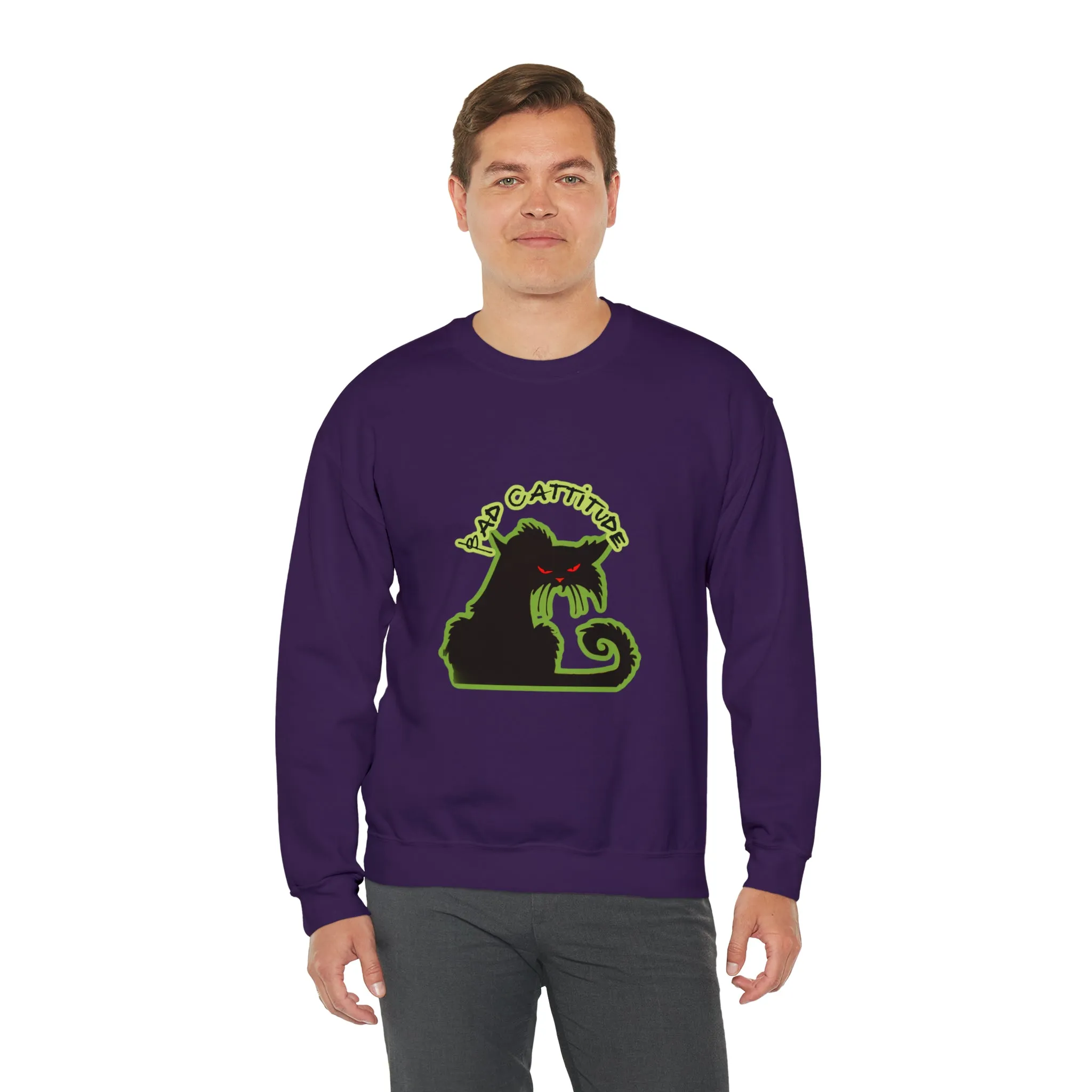 Bad Cattitude Unisex Heavy Blend™ Crewneck Sweatshirt