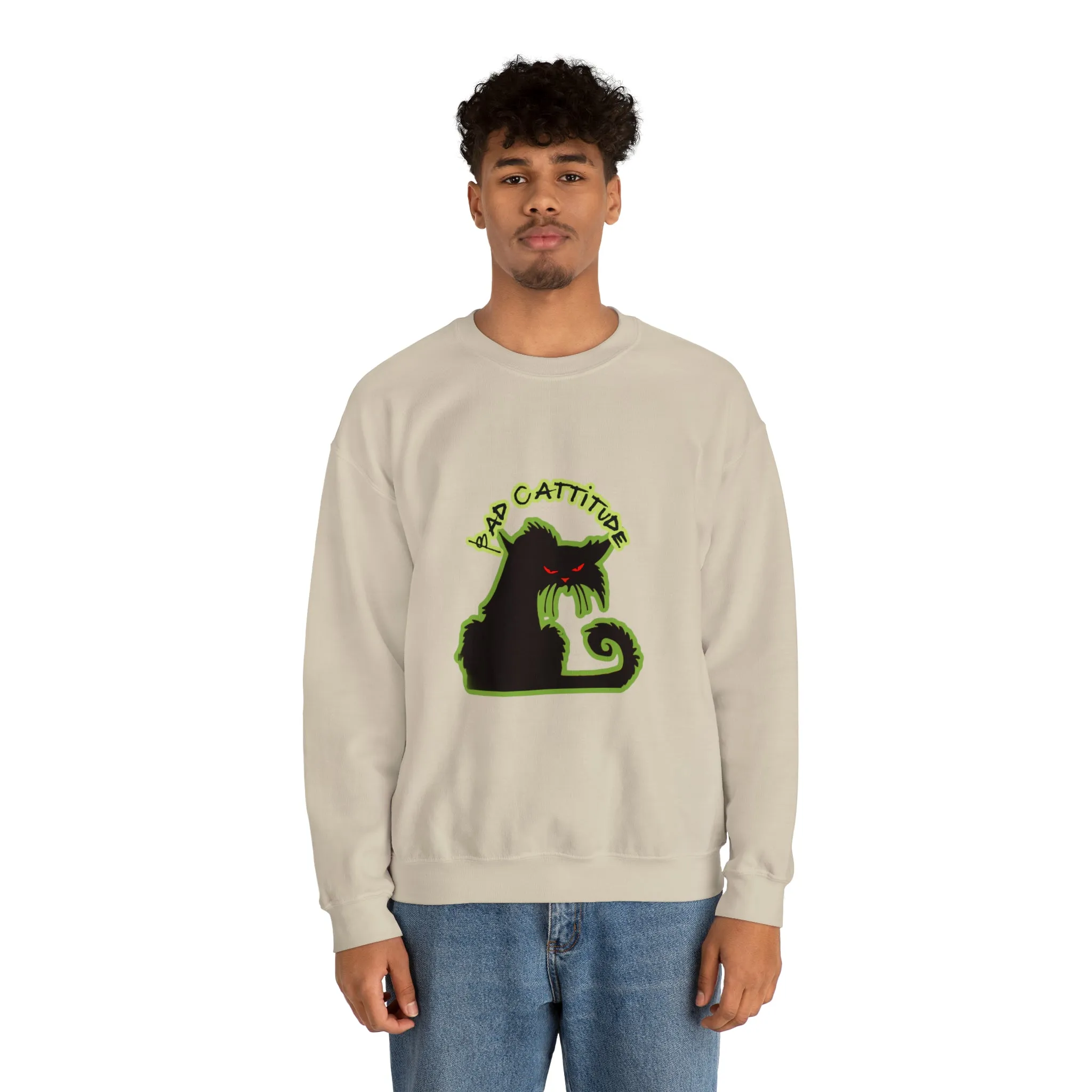 Bad Cattitude Unisex Heavy Blend™ Crewneck Sweatshirt