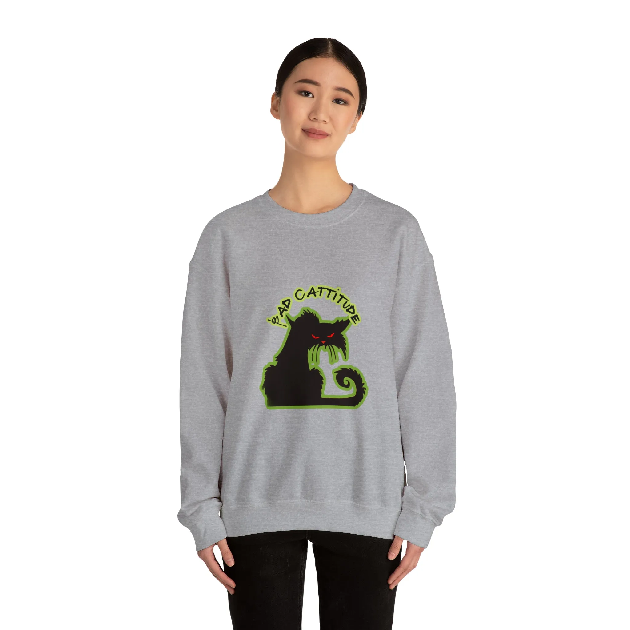 Bad Cattitude Unisex Heavy Blend™ Crewneck Sweatshirt