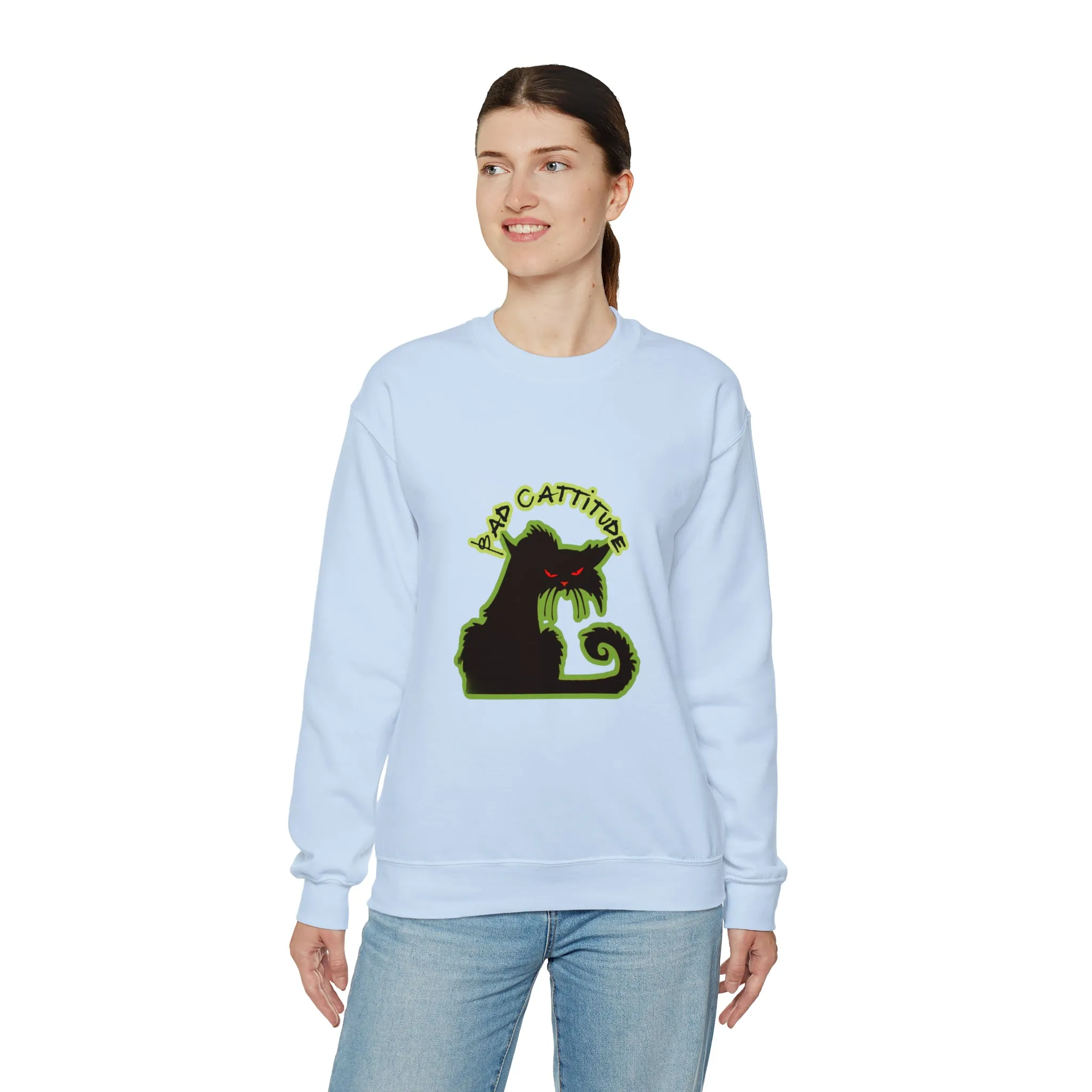 Bad Cattitude Unisex Heavy Blend™ Crewneck Sweatshirt