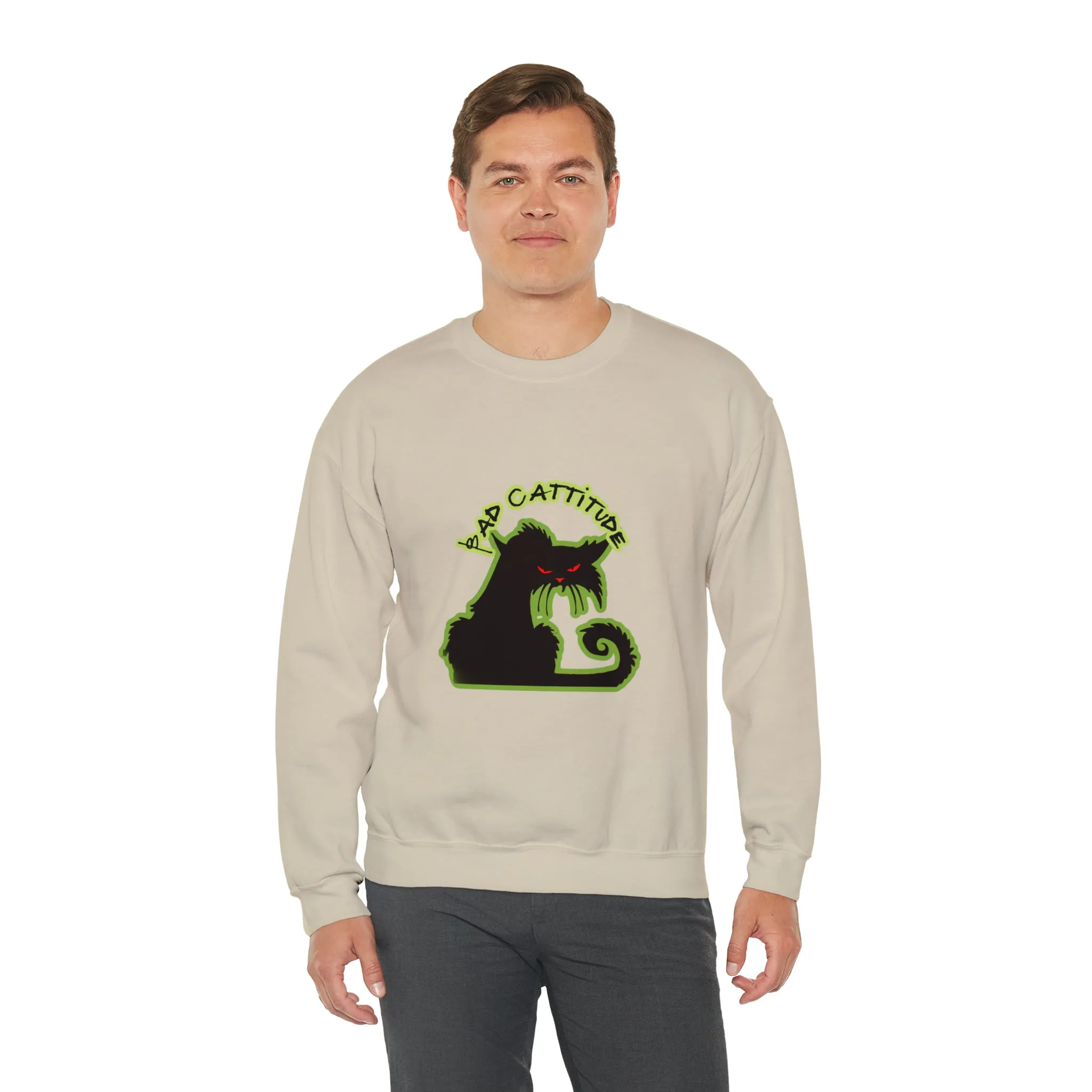 Bad Cattitude Unisex Heavy Blend™ Crewneck Sweatshirt