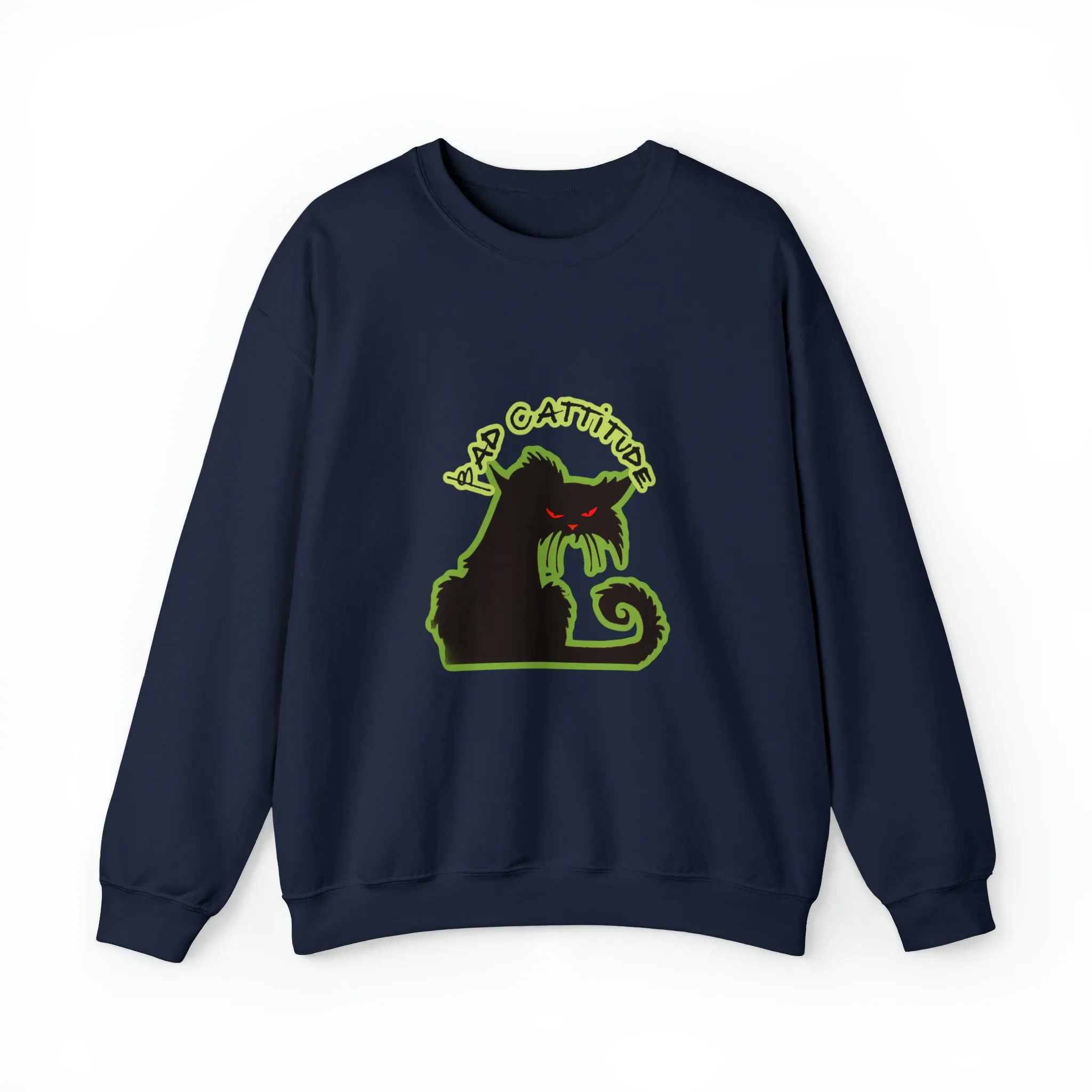 Bad Cattitude Unisex Heavy Blend™ Crewneck Sweatshirt