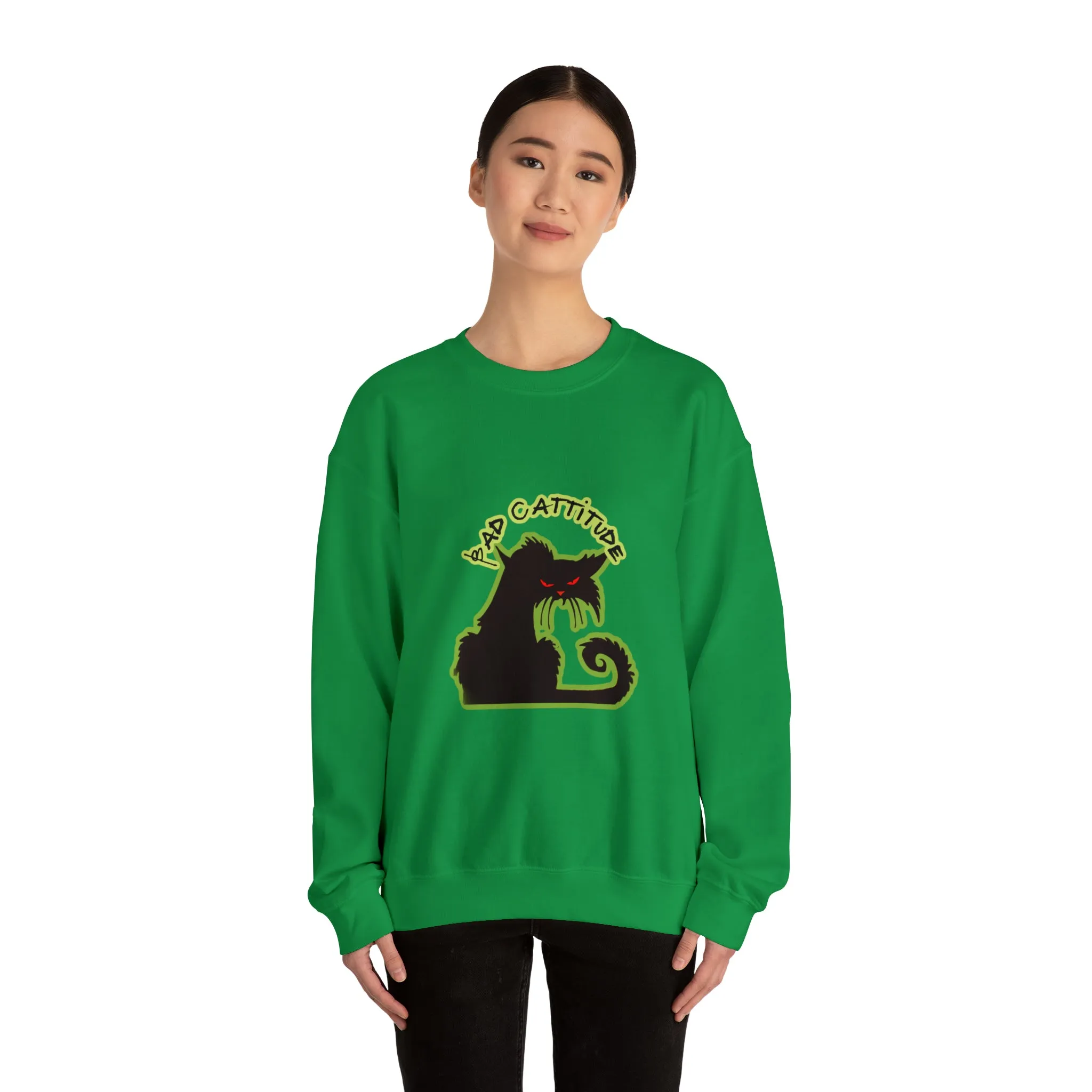 Bad Cattitude Unisex Heavy Blend™ Crewneck Sweatshirt