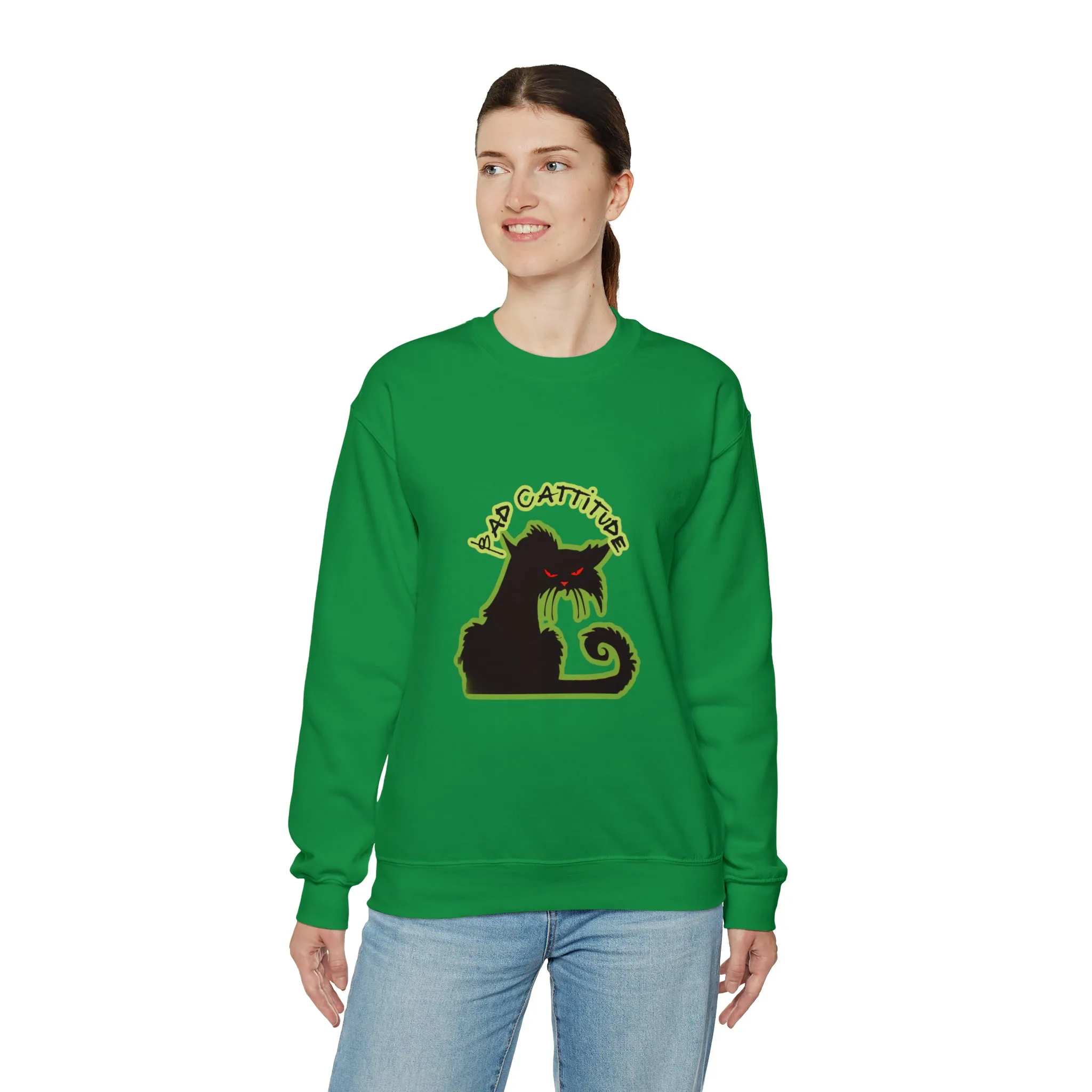 Bad Cattitude Unisex Heavy Blend™ Crewneck Sweatshirt