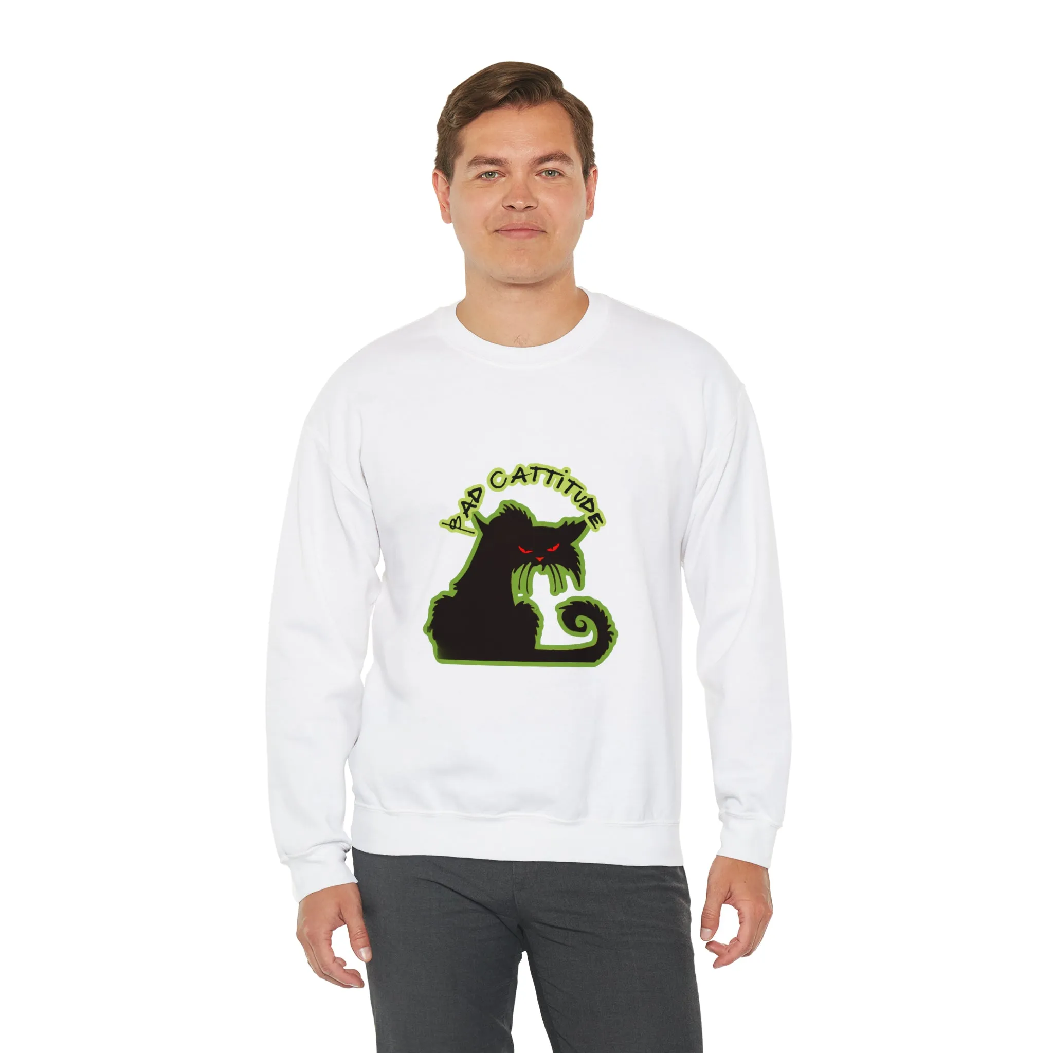 Bad Cattitude Unisex Heavy Blend™ Crewneck Sweatshirt