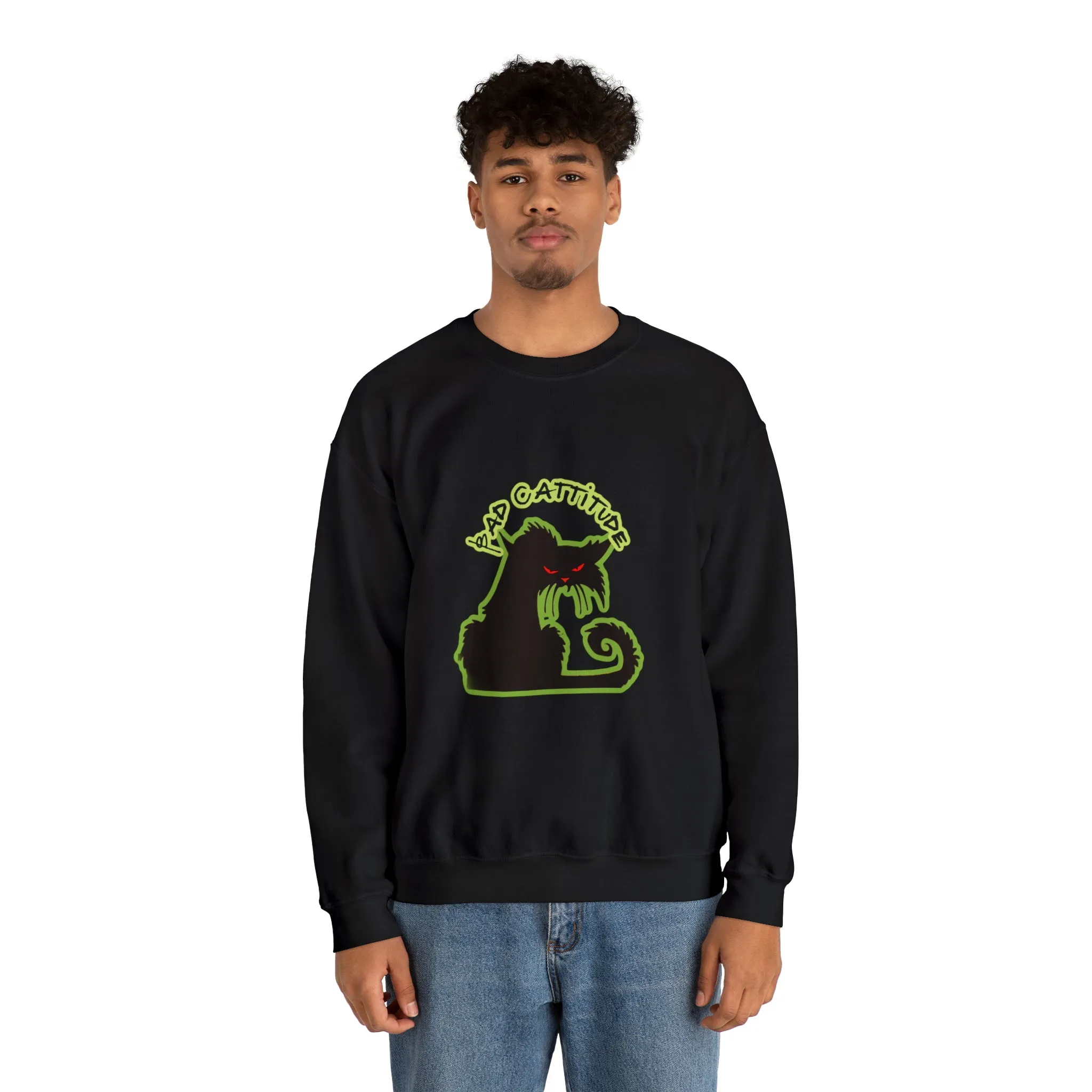 Bad Cattitude Unisex Heavy Blend™ Crewneck Sweatshirt