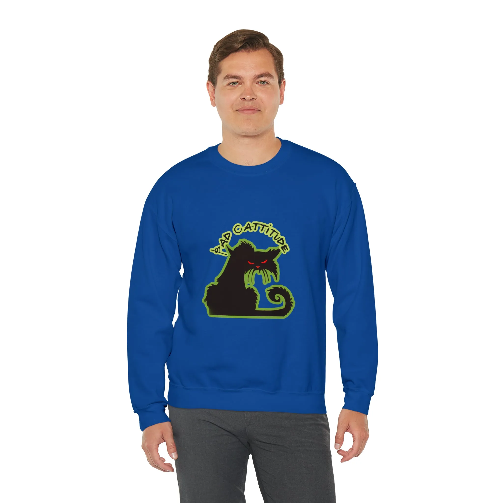 Bad Cattitude Unisex Heavy Blend™ Crewneck Sweatshirt