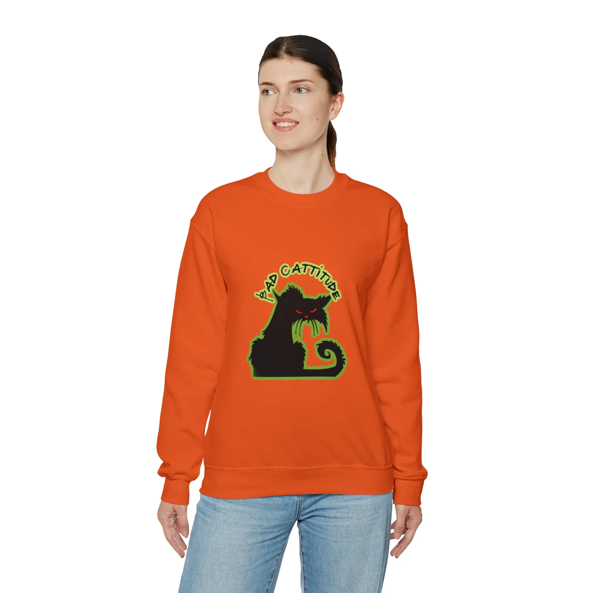 Bad Cattitude Unisex Heavy Blend™ Crewneck Sweatshirt