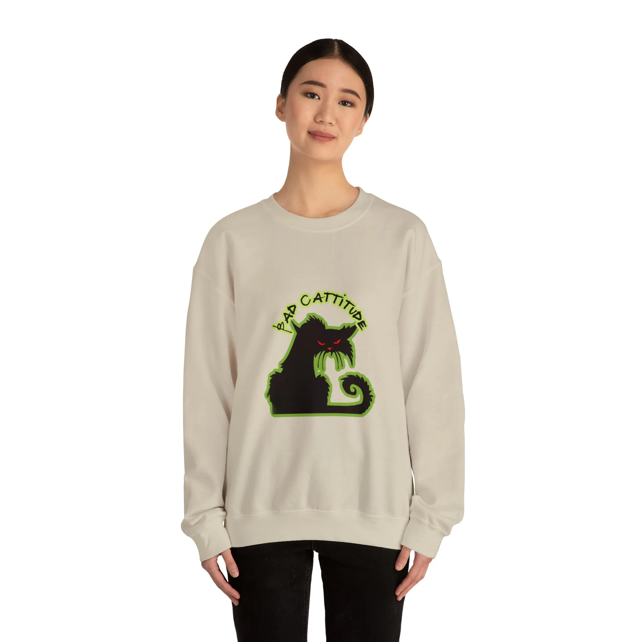 Bad Cattitude Unisex Heavy Blend™ Crewneck Sweatshirt