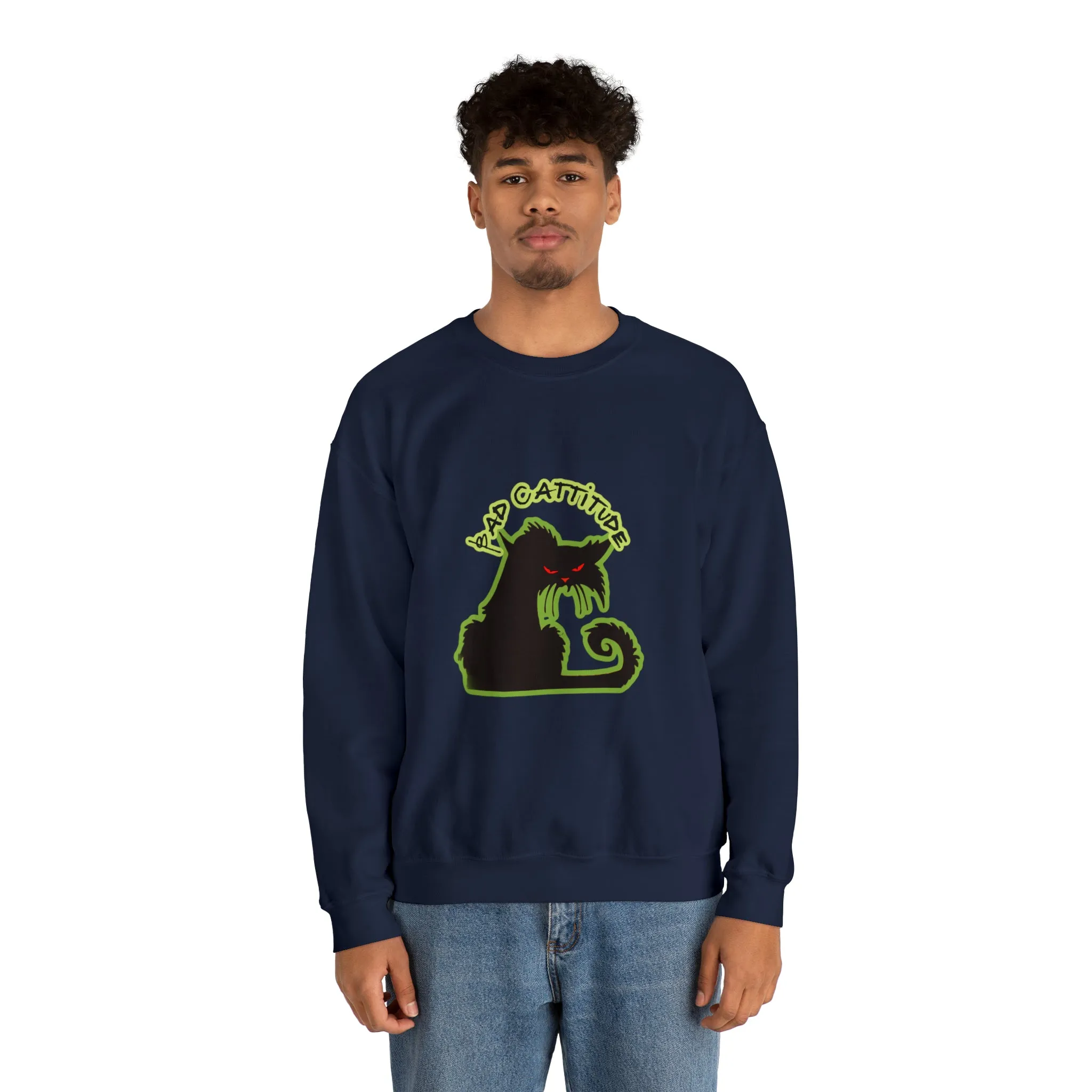 Bad Cattitude Unisex Heavy Blend™ Crewneck Sweatshirt