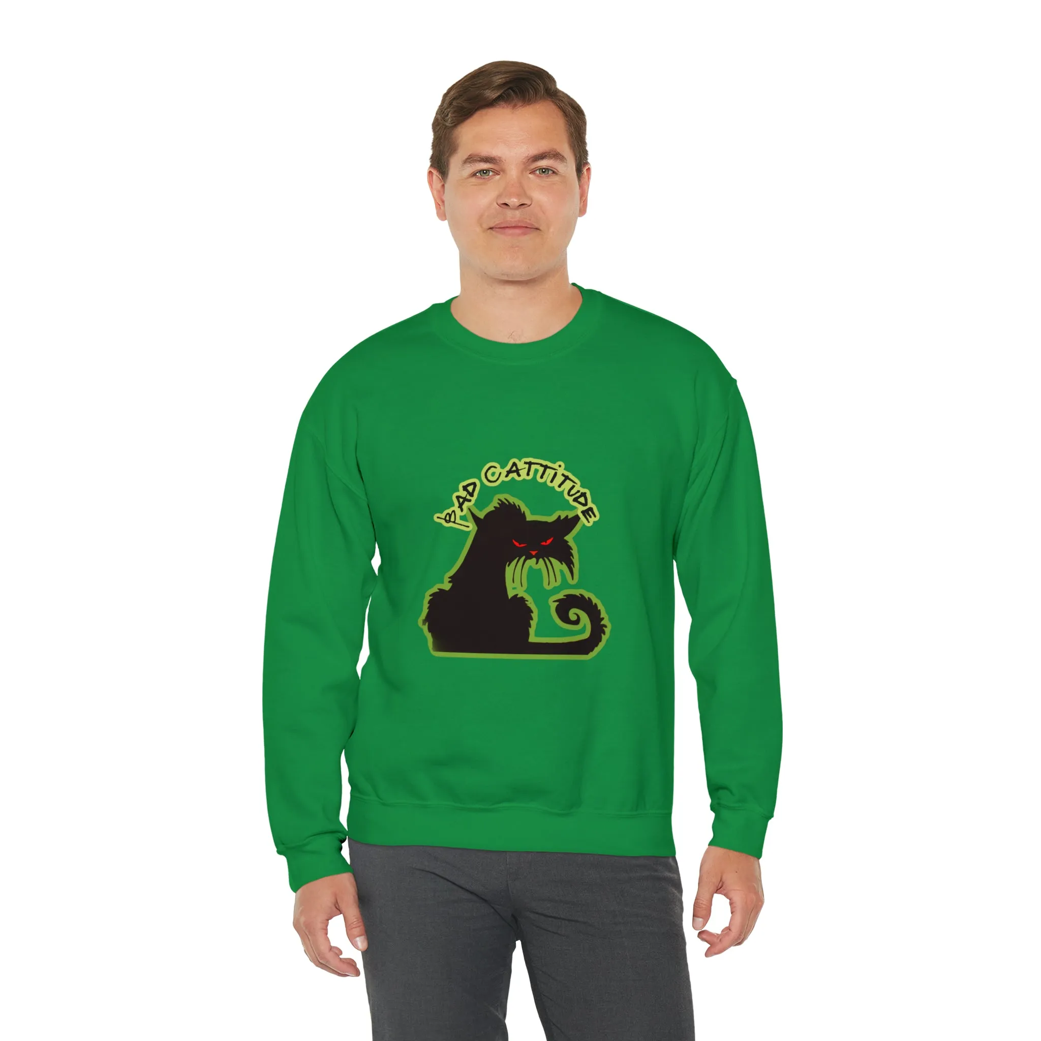 Bad Cattitude Unisex Heavy Blend™ Crewneck Sweatshirt