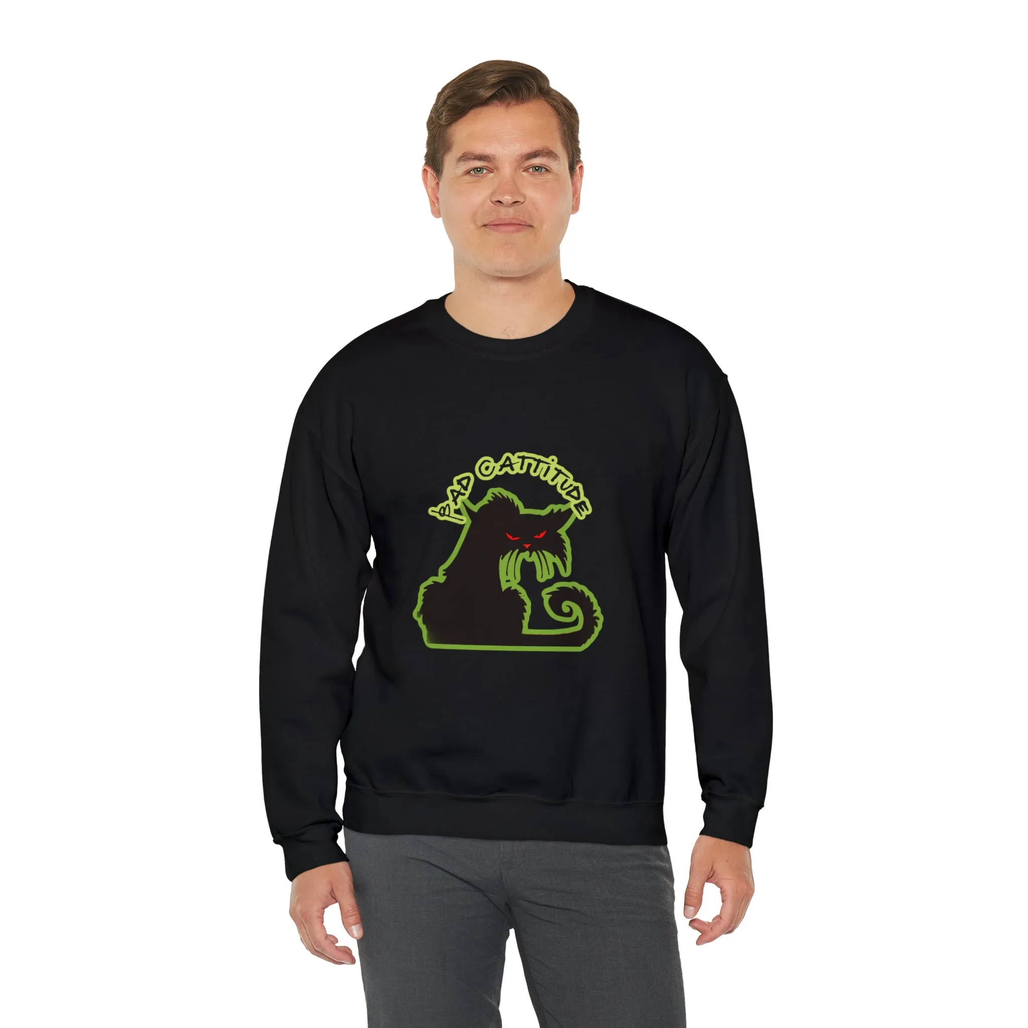 Bad Cattitude Unisex Heavy Blend™ Crewneck Sweatshirt