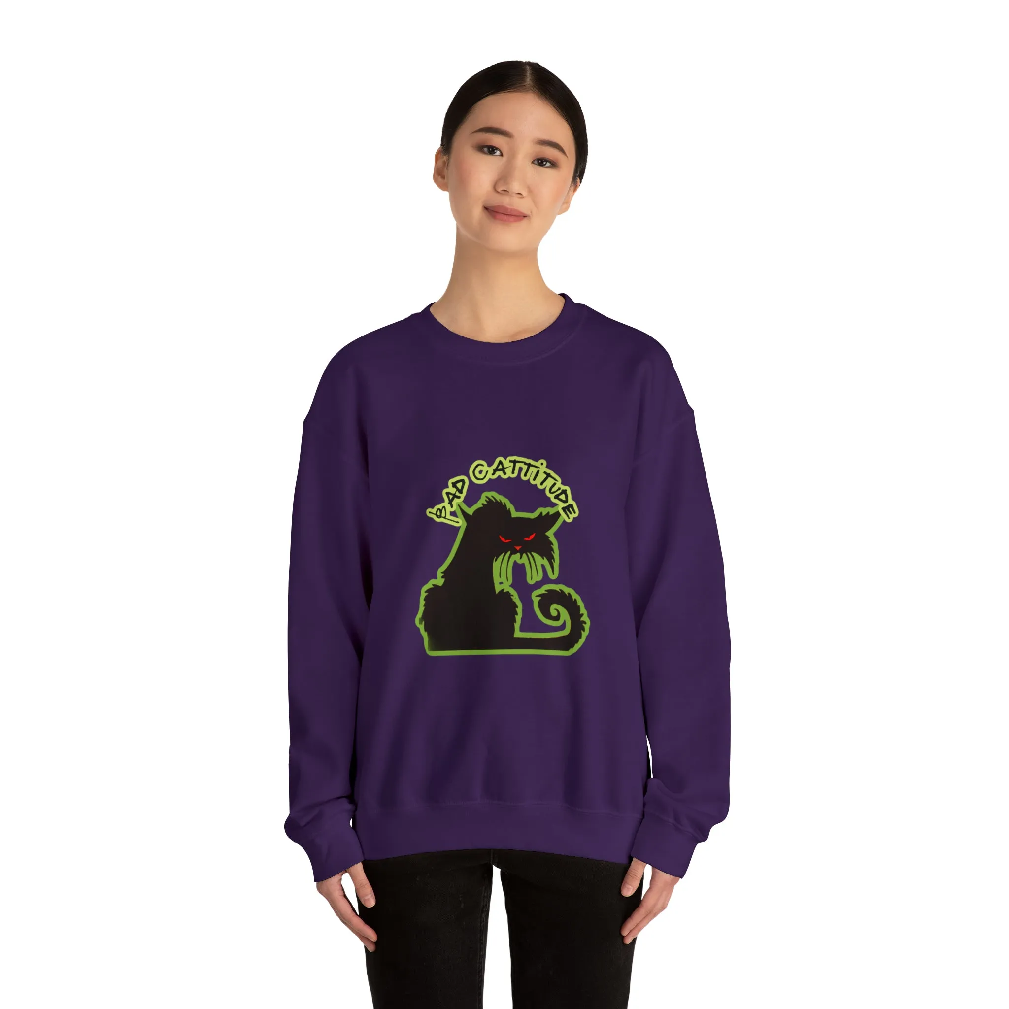 Bad Cattitude Unisex Heavy Blend™ Crewneck Sweatshirt