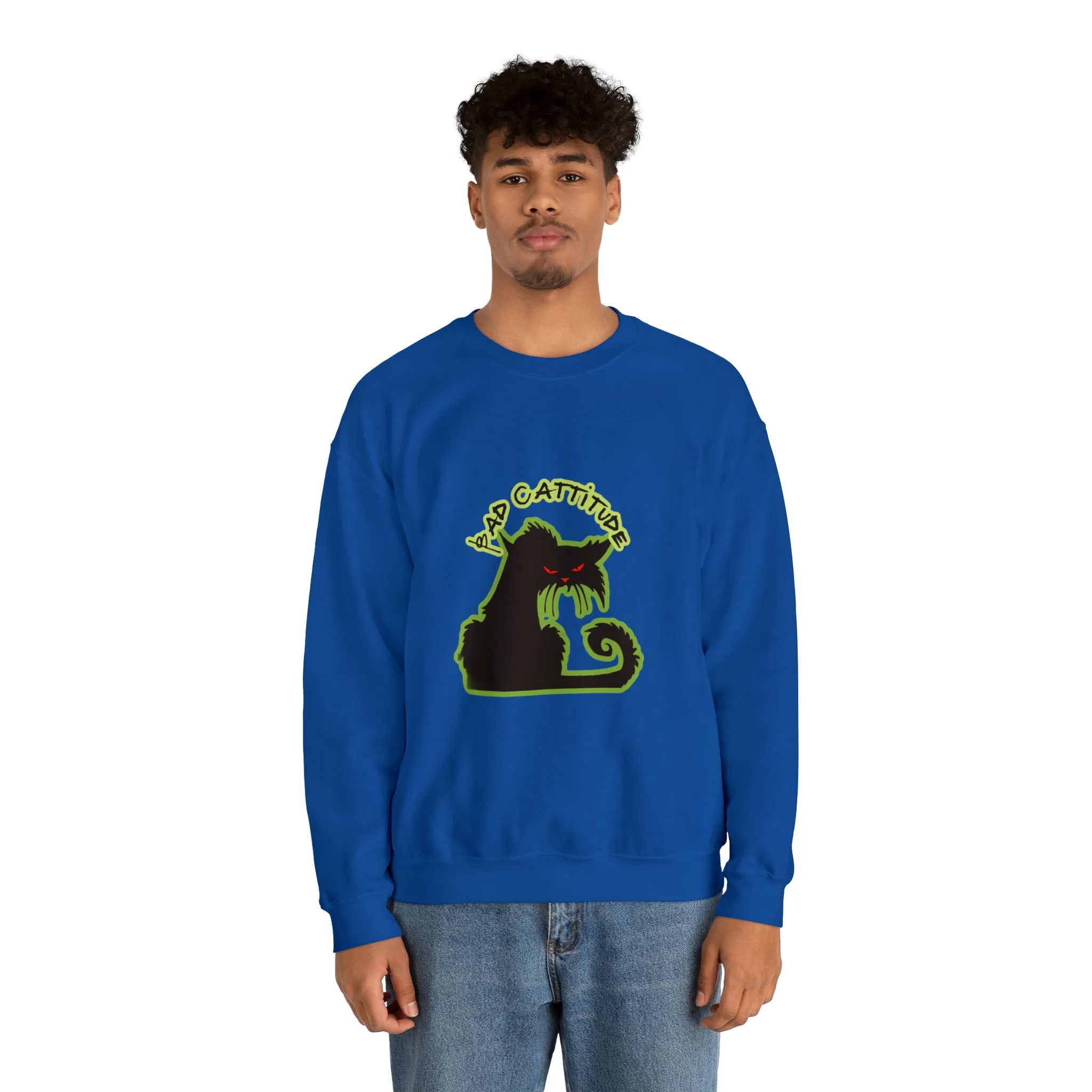 Bad Cattitude Unisex Heavy Blend™ Crewneck Sweatshirt