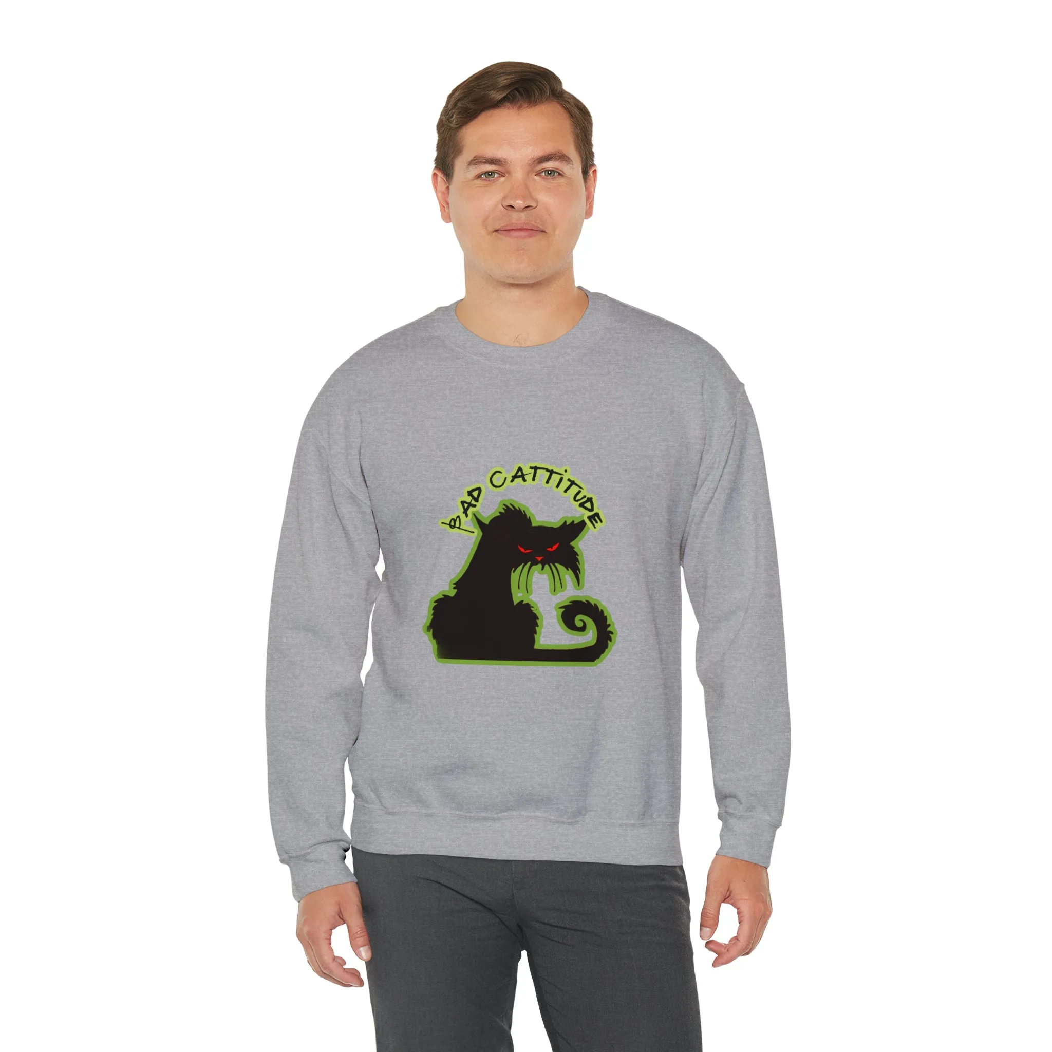 Bad Cattitude Unisex Heavy Blend™ Crewneck Sweatshirt