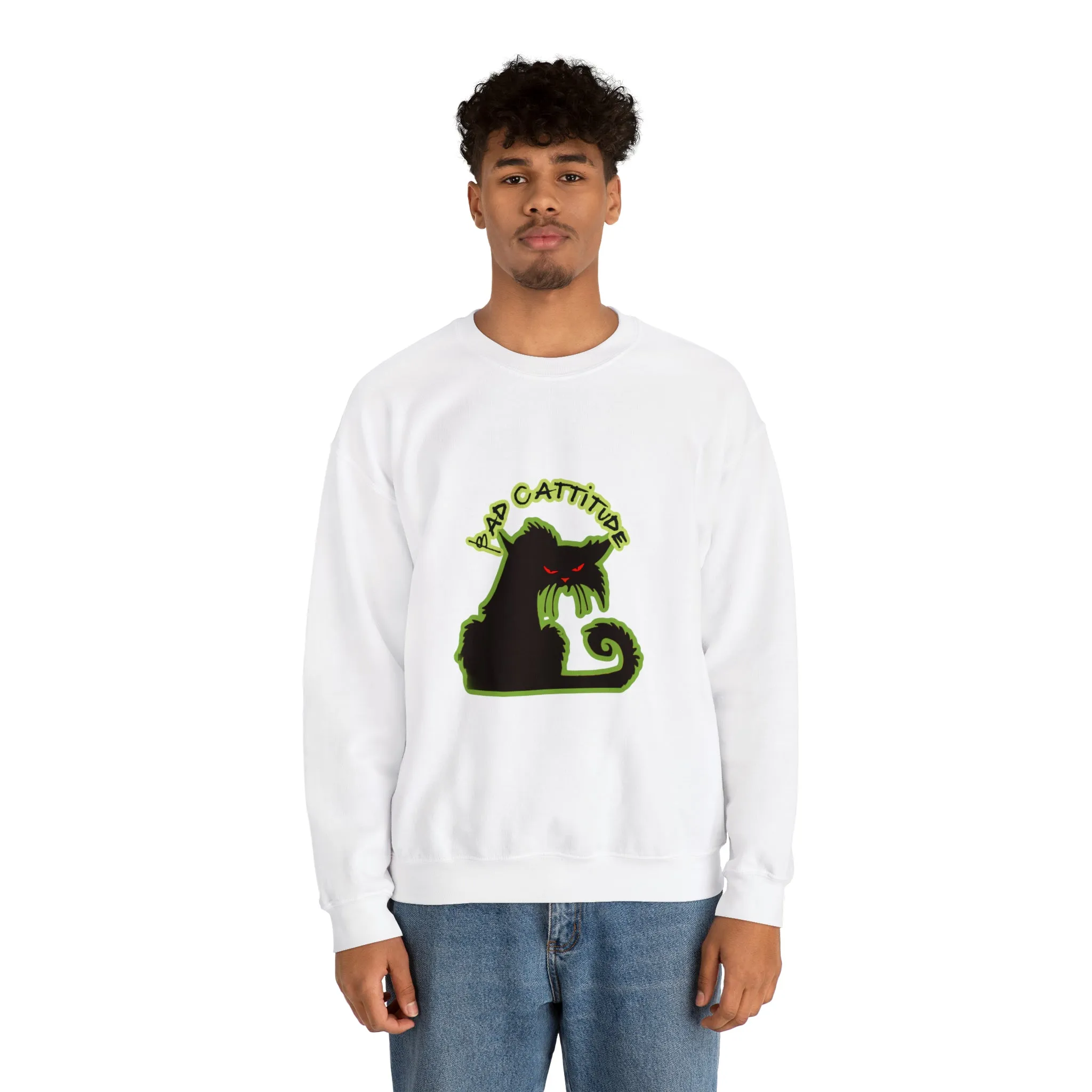 Bad Cattitude Unisex Heavy Blend™ Crewneck Sweatshirt