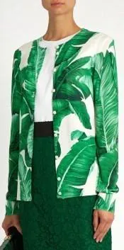 Banana Leaf Knit Cardigan Sweater