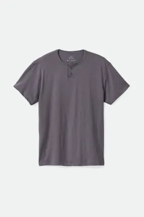 Basic S/S Henley Tee - Pebble