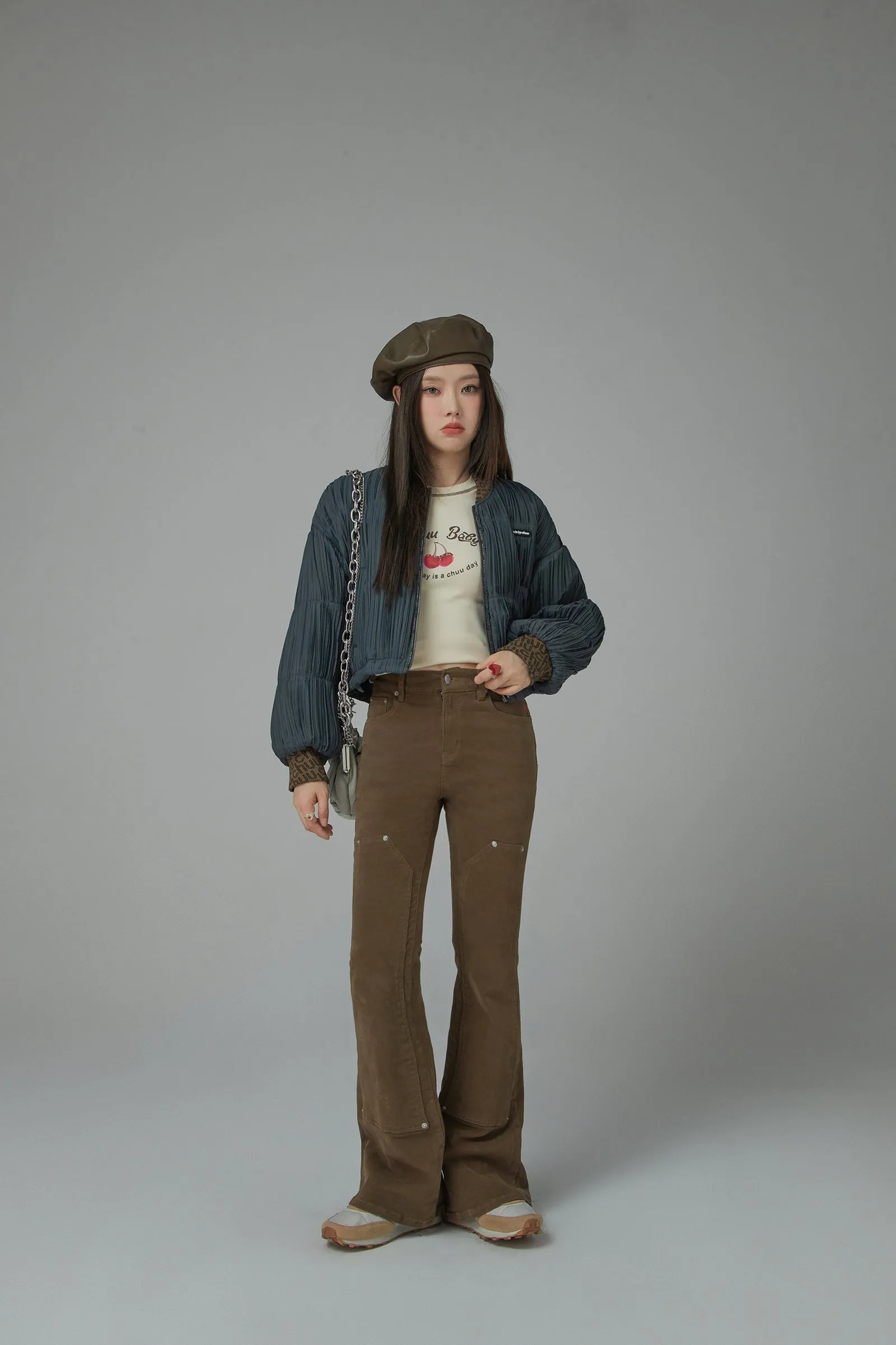 Better Than Ever Heart-Embroidered Bootcut Pants