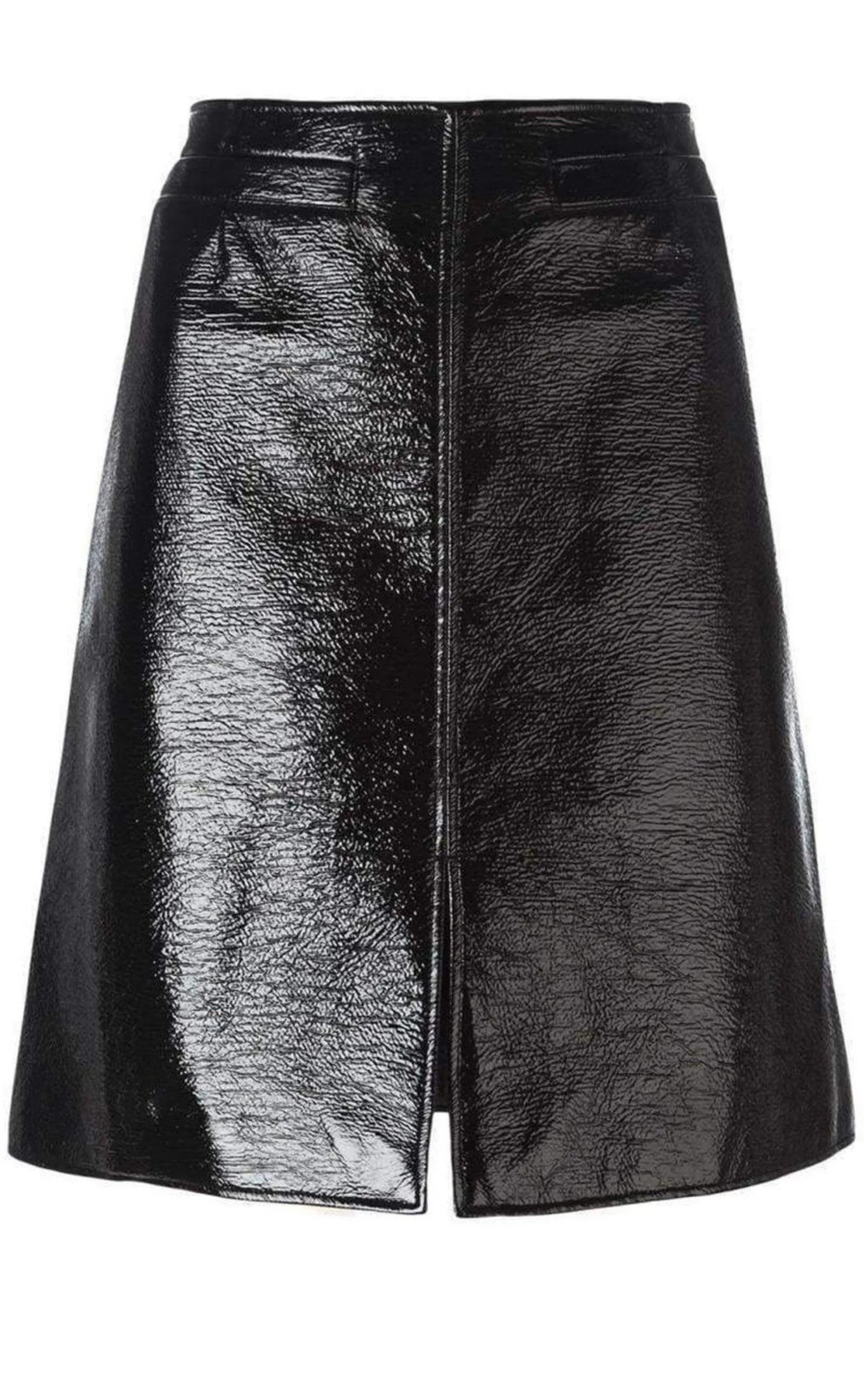 Black Vinyl A-Line Skirt