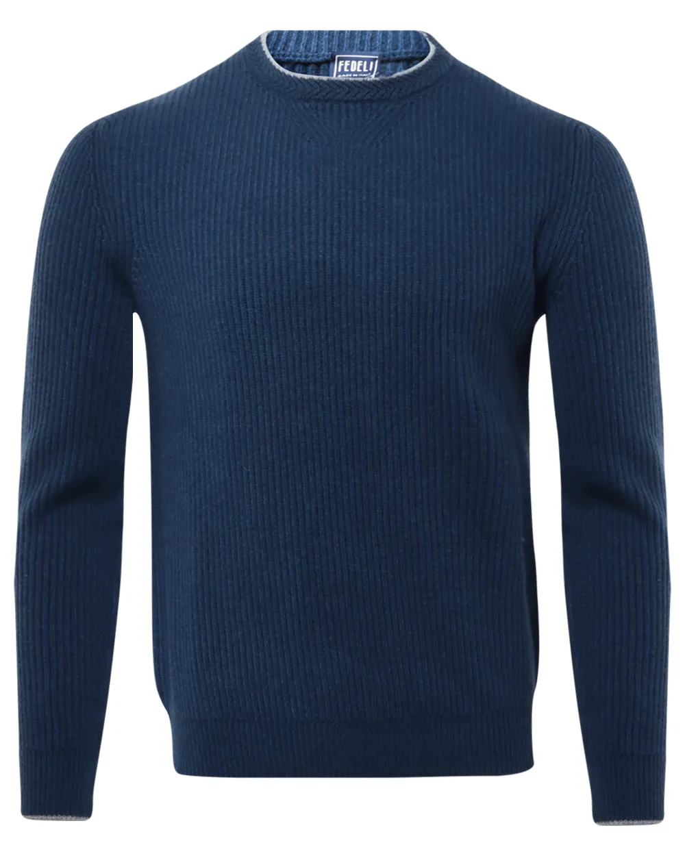 Blue Cashmere Crewneck Sweater