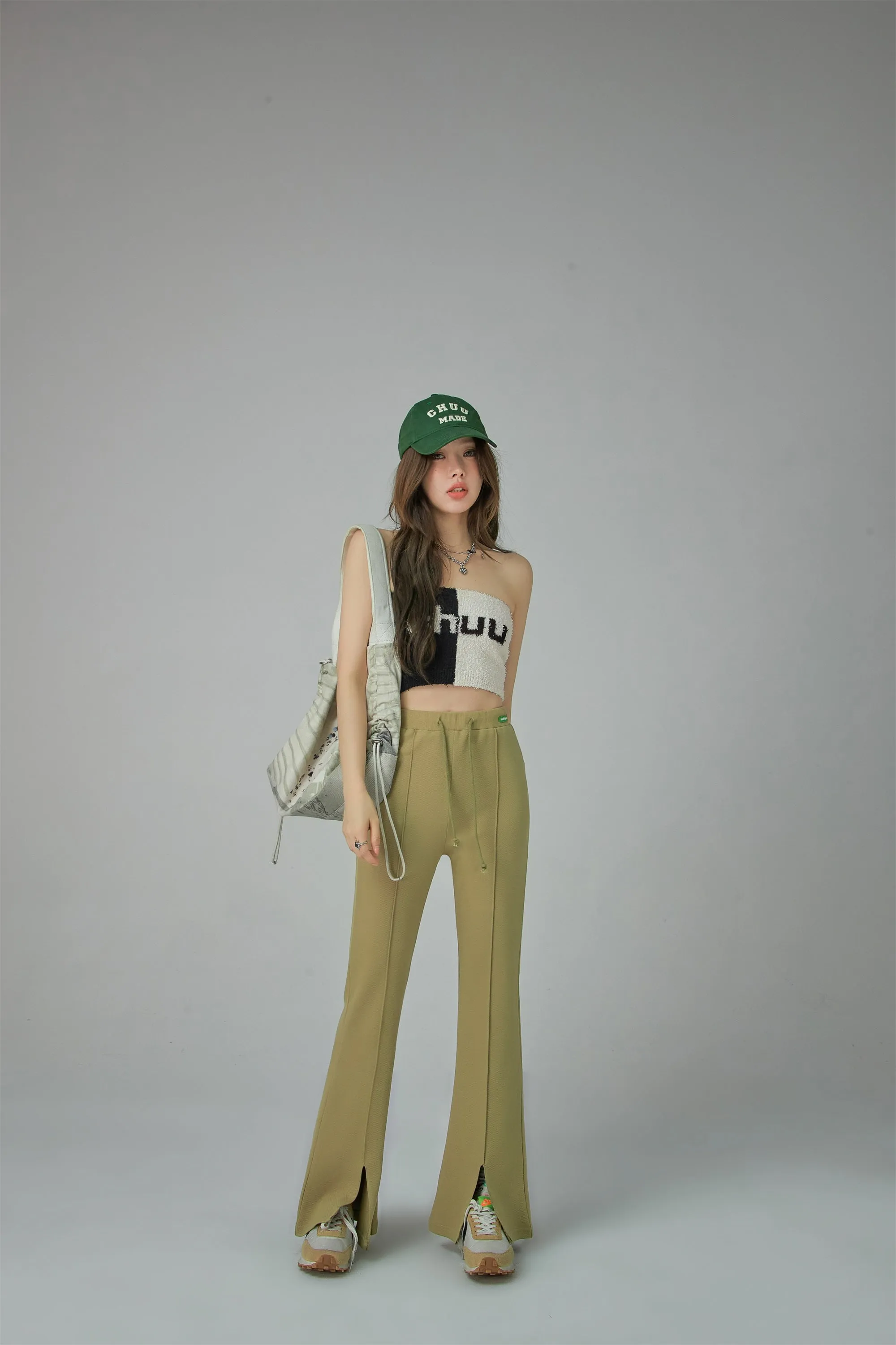 Bootcut Front Slit Jogger Pants