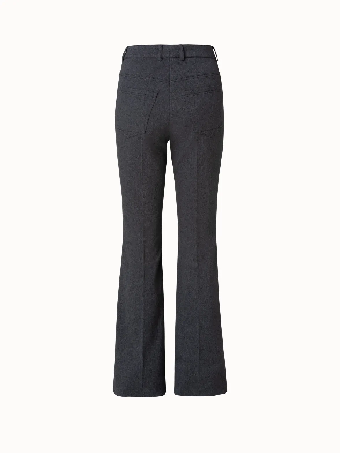 Bootcut Leg Pants in Cotton Denim Stretch