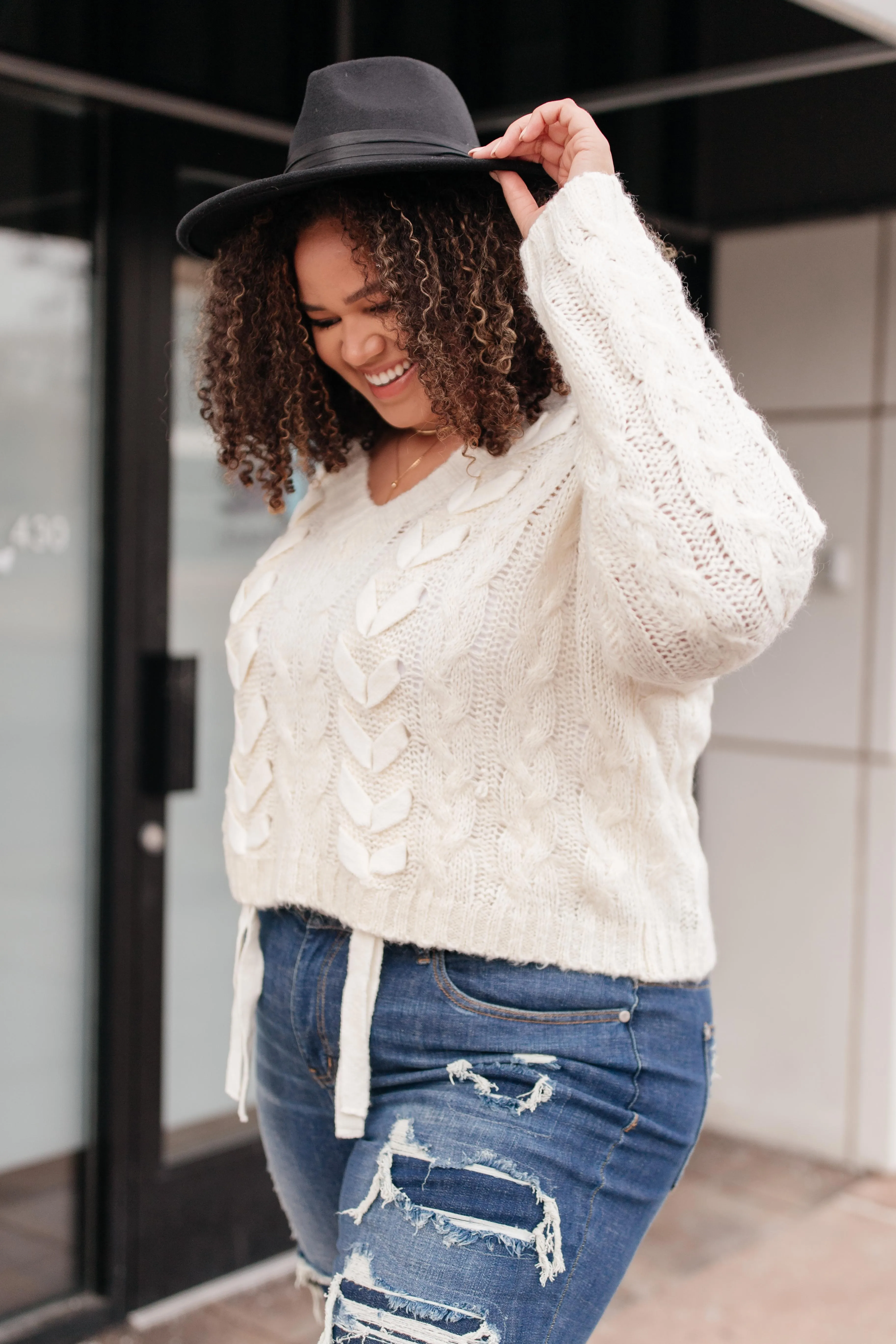 Braids and Ribbon Sweater