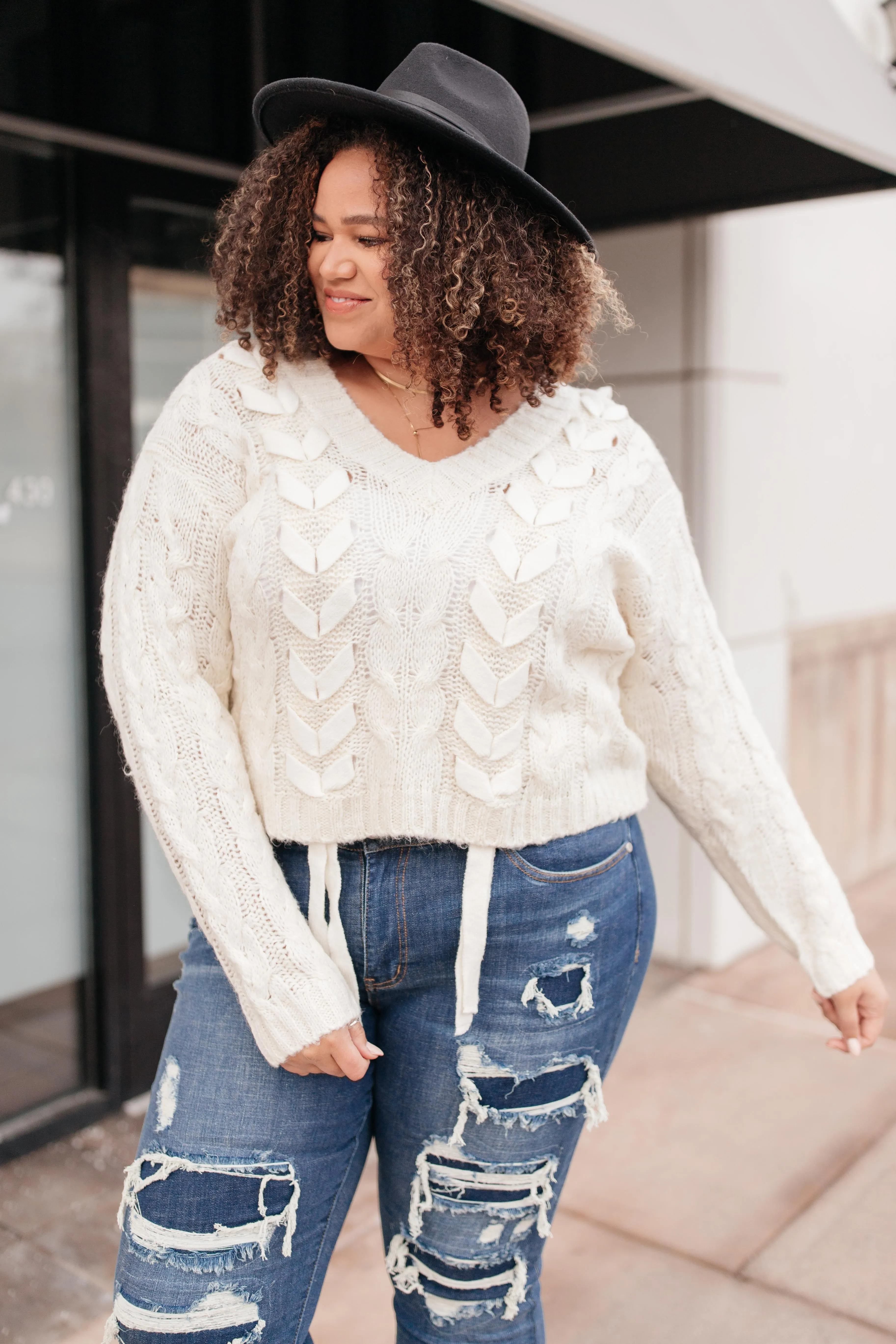 Braids and Ribbon Sweater