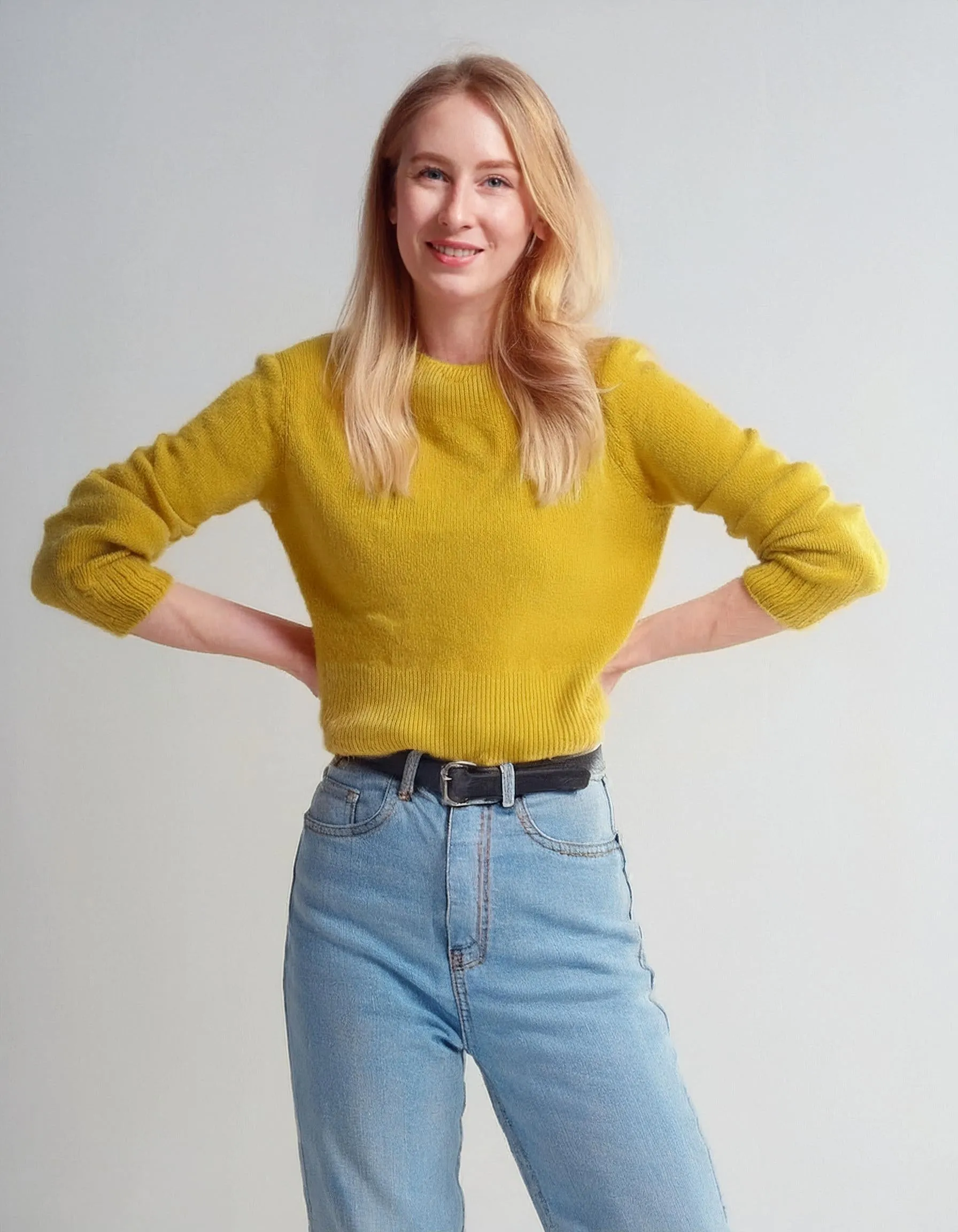 Bright Yellow Crewneck Sweater