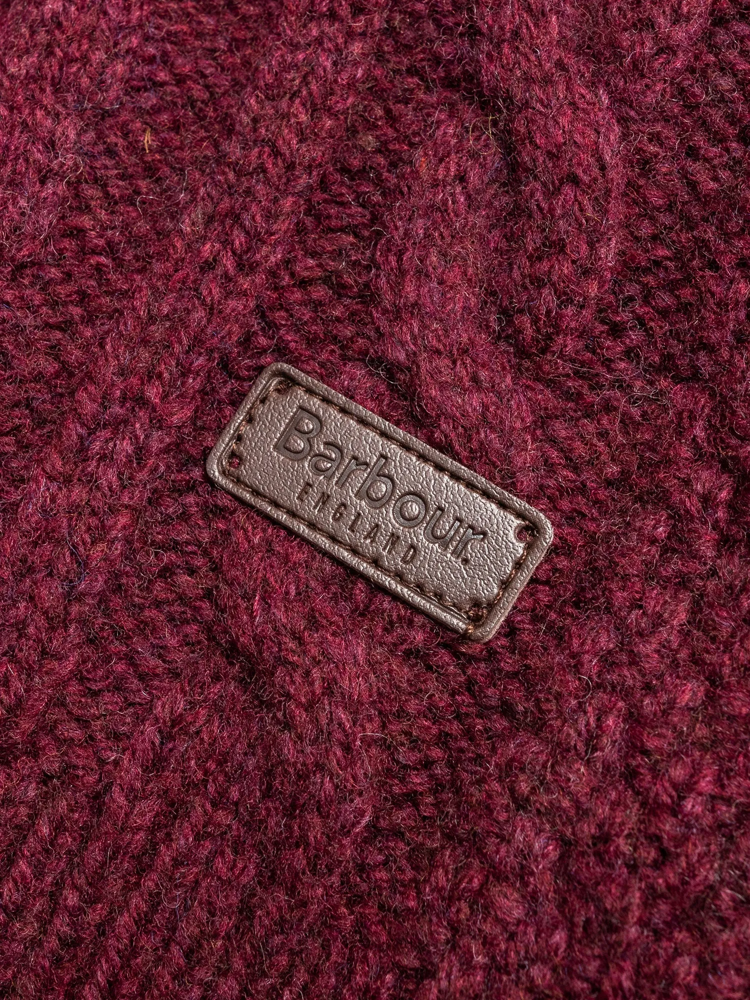 Chunky Cable Crew Sweater in Merlot